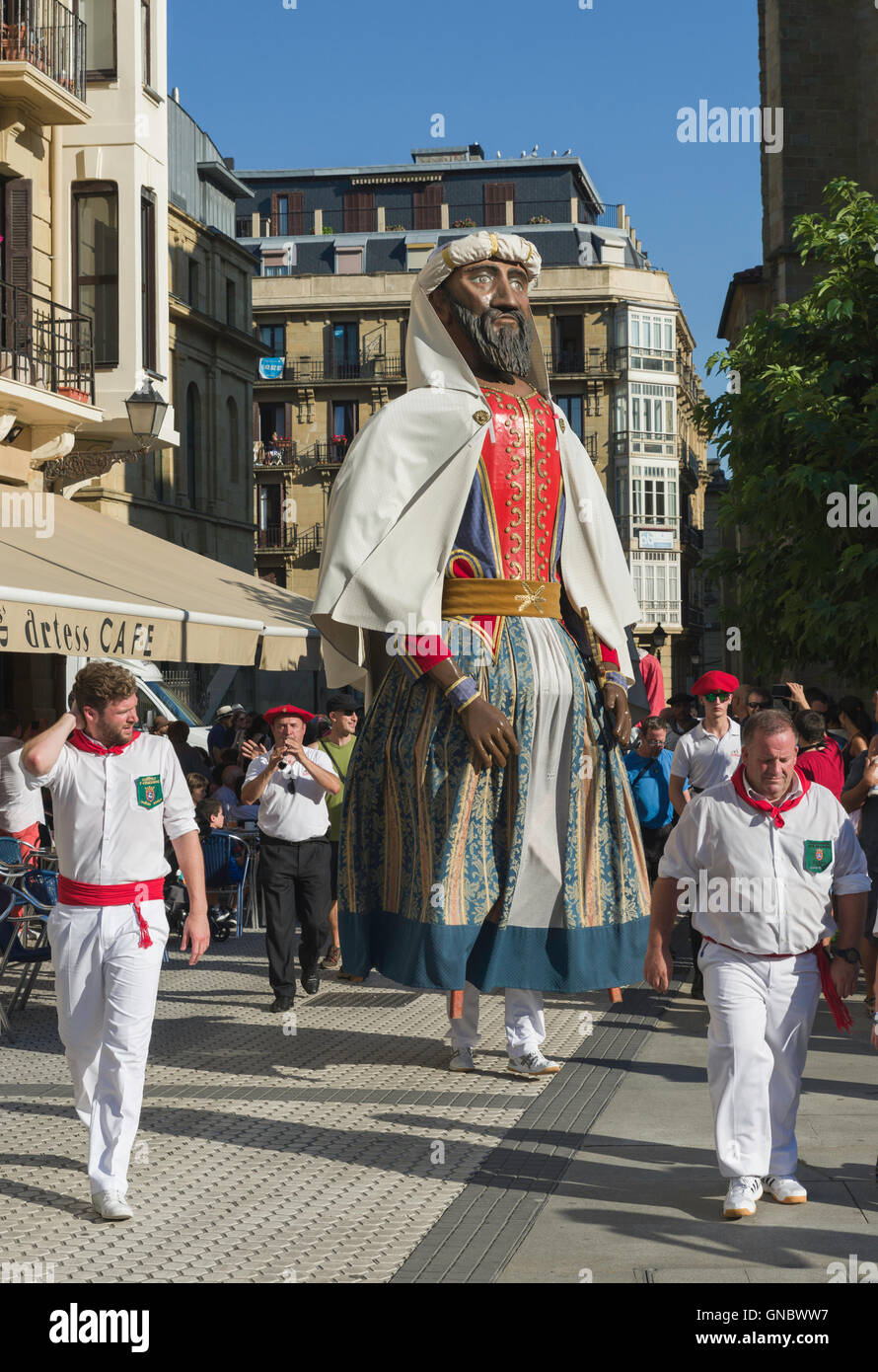 Parade of Gigantes y Cabezudos Giants and Big Heads at San Sebastian's
