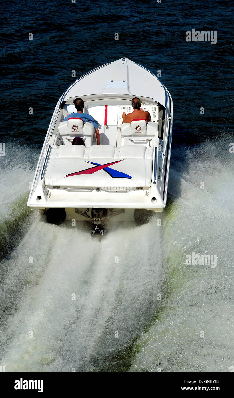 Recreational boating. Cigarrett boat Stock Photo