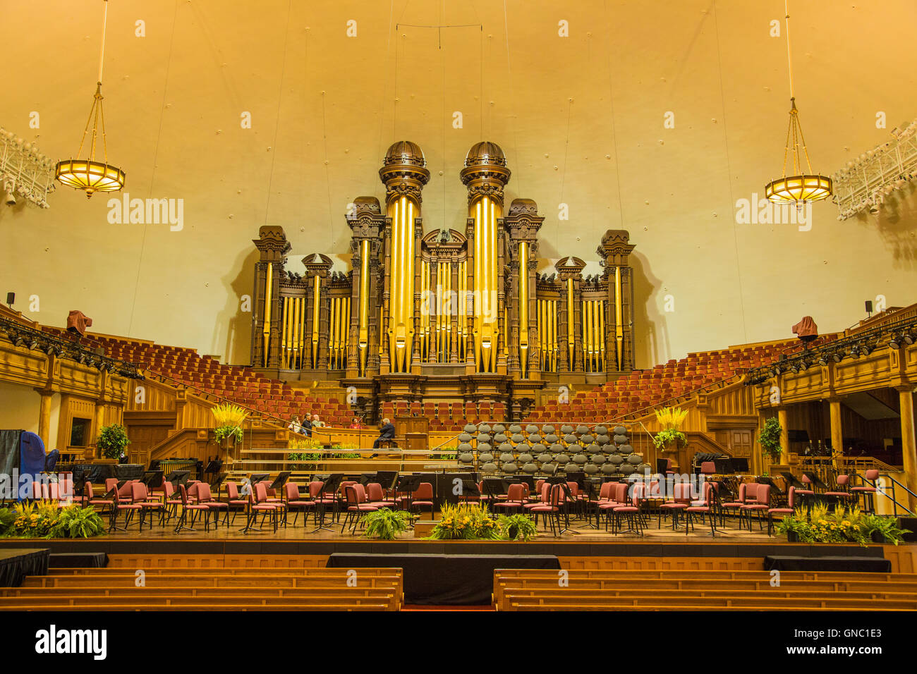 Interior Mormon Temple Of Latter Day Saints In Salt Lake