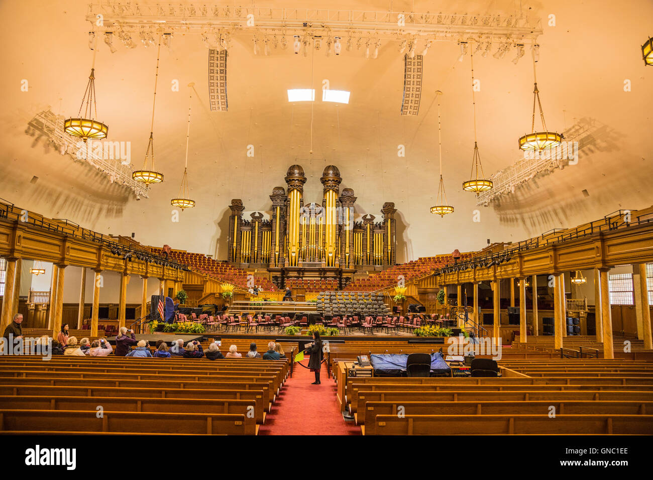 Interior Mormon Temple Of Latter Day Saints In Salt Lake City Utah USA 