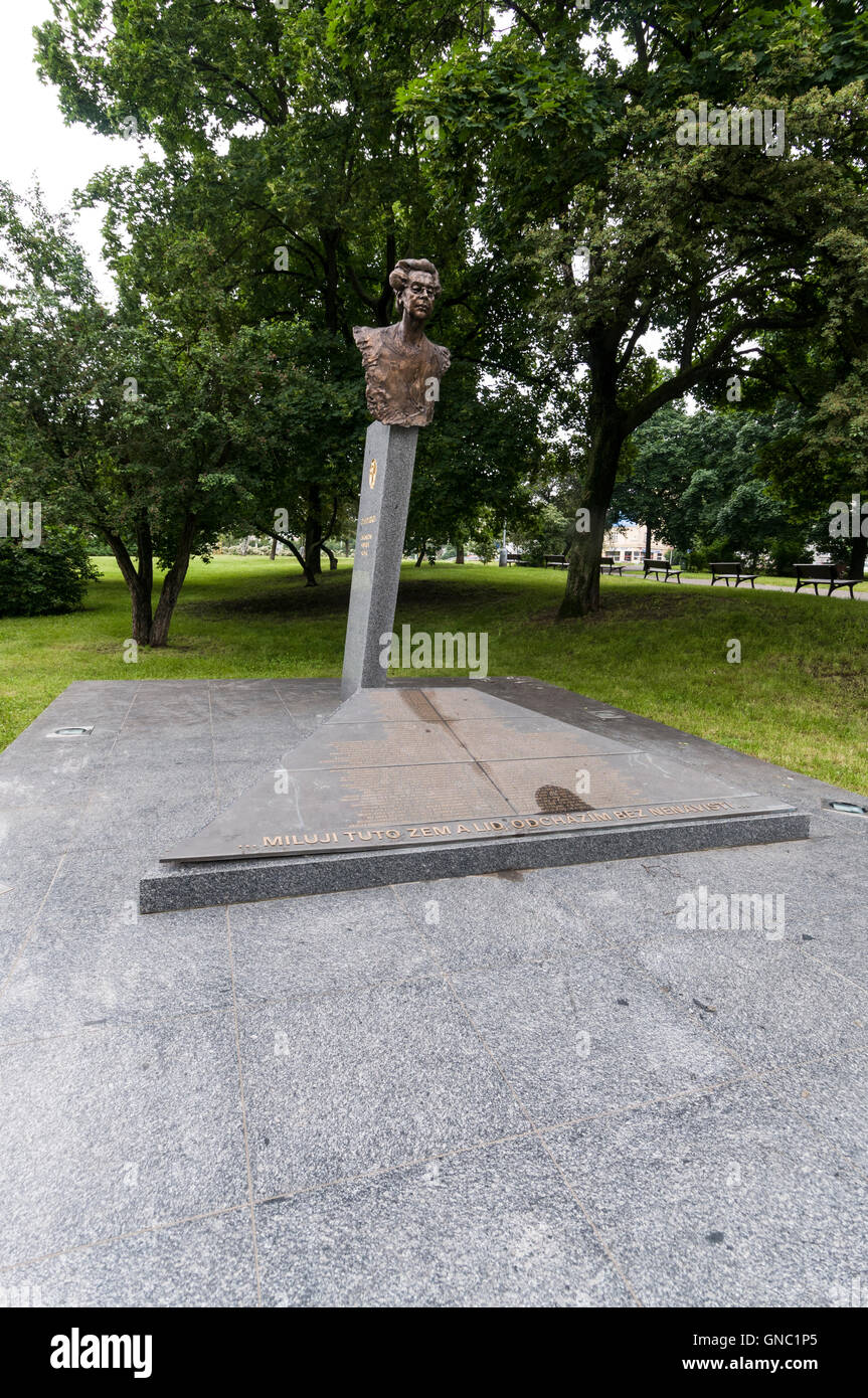 Memorial to the victims of Communist State Police and Communist Justice suppression on Petřín hill, Újezd street in the Malá Str Stock Photo