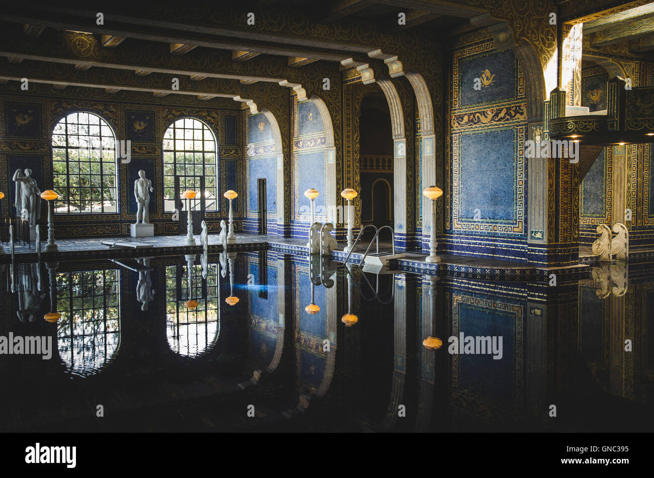 Heart Castle Roman Pool, San Simeon, California, USA Stock Photo
