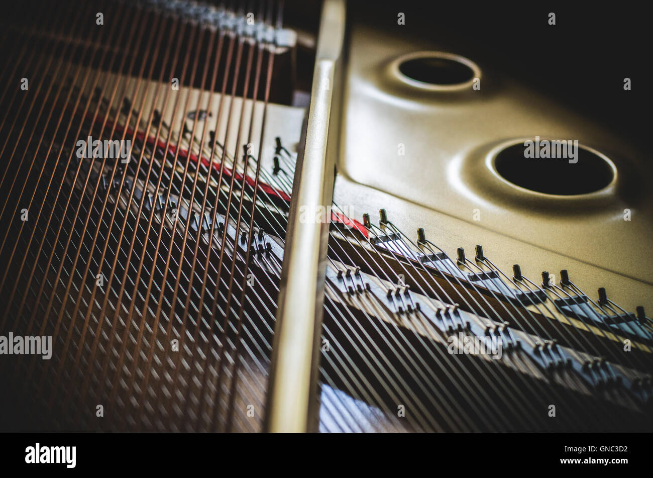 Detail of Grand Piano Cast Iron Plate and Strings Stock Photo Alamy