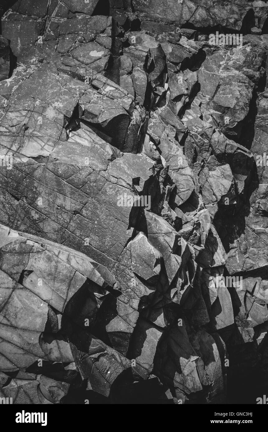 Geometric Rock Formations, Hug Point State Park, Oregon, USA Stock