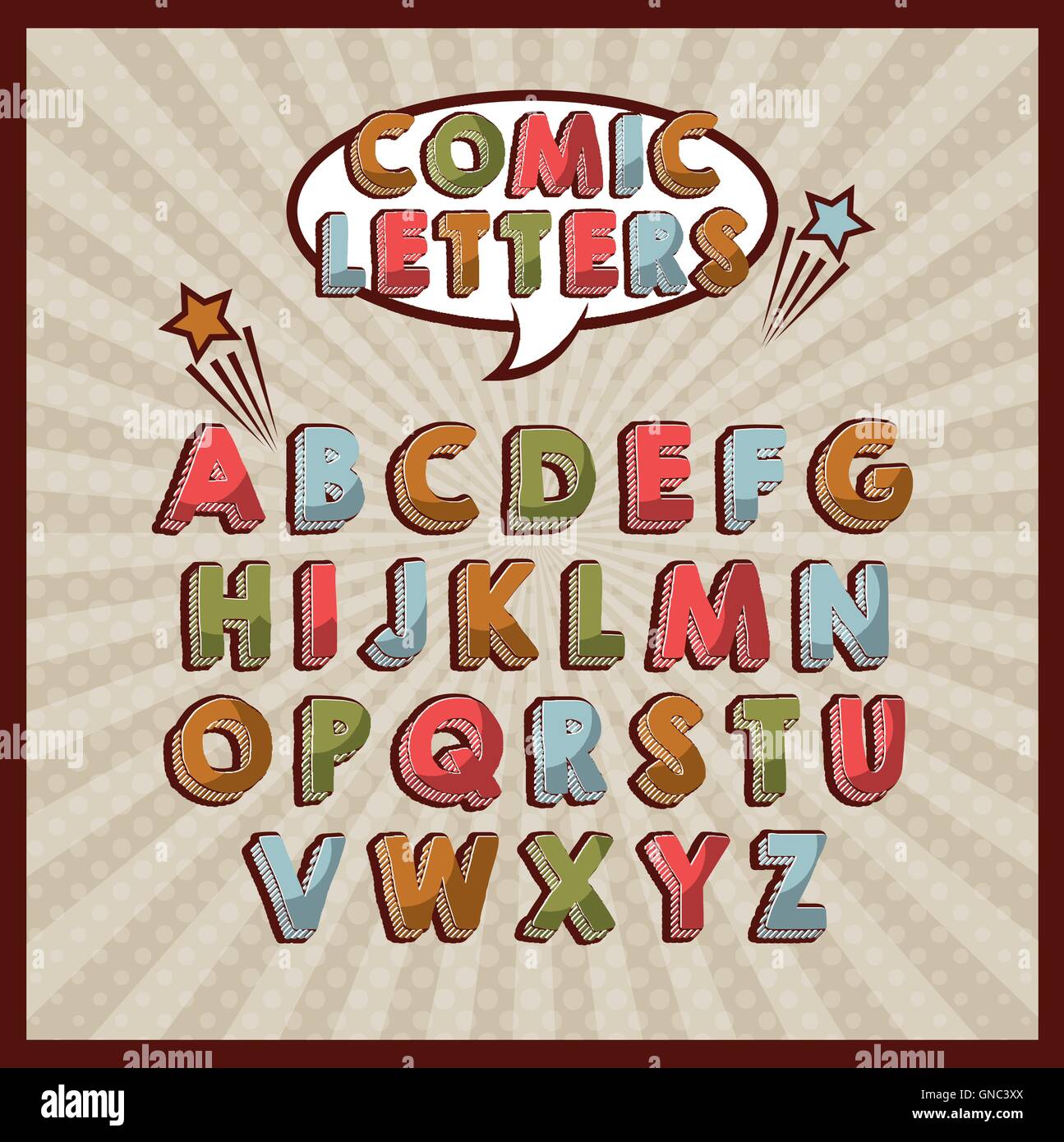 comic font alphabet pop art Stock Vector Image & Art - Alamy