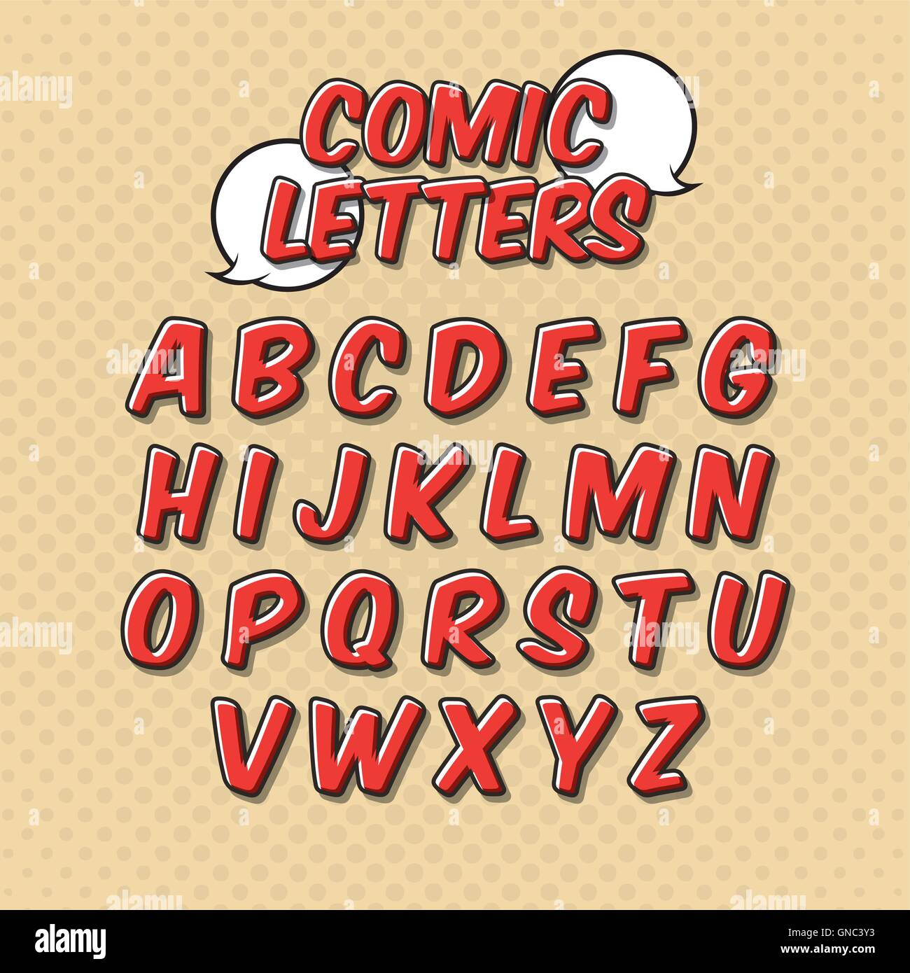 comic font alphabet pop art Stock Vector Image & Art - Alamy