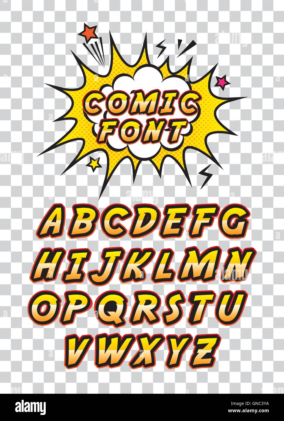 comic font alphabet pop art Stock Vector Image & Art - Alamy