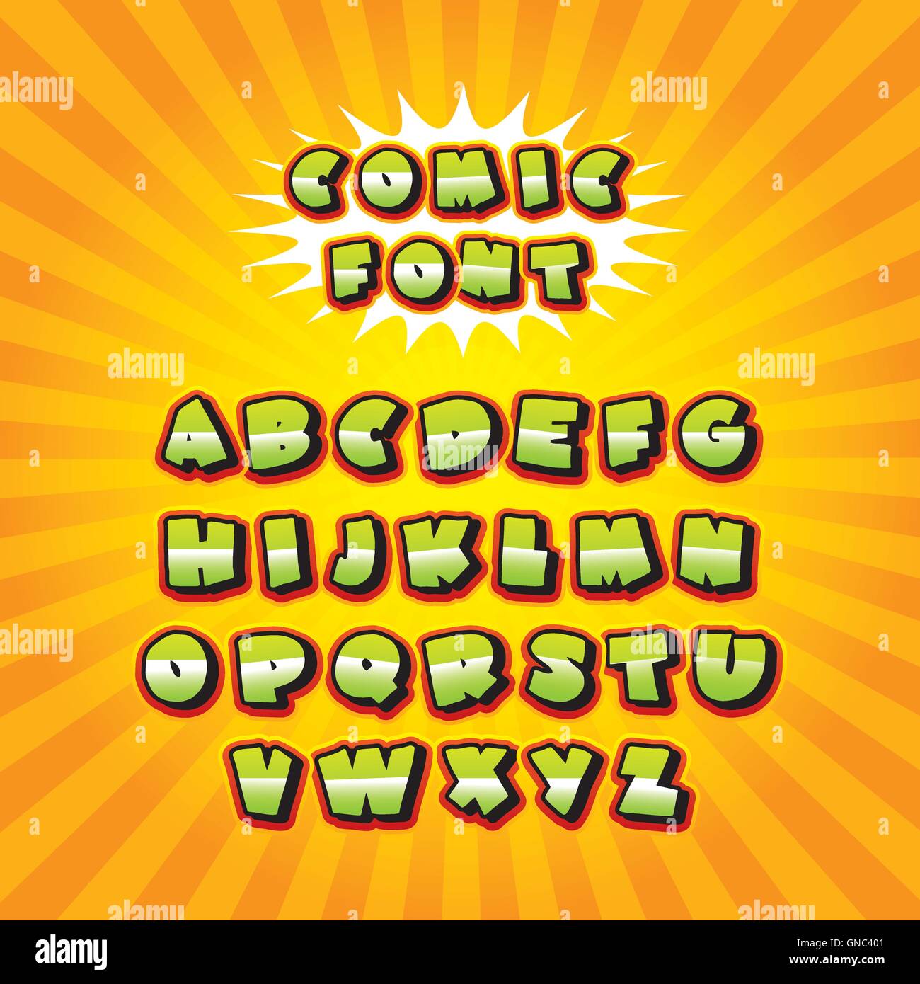 comic font alphabet pop art Stock Vector Image & Art - Alamy