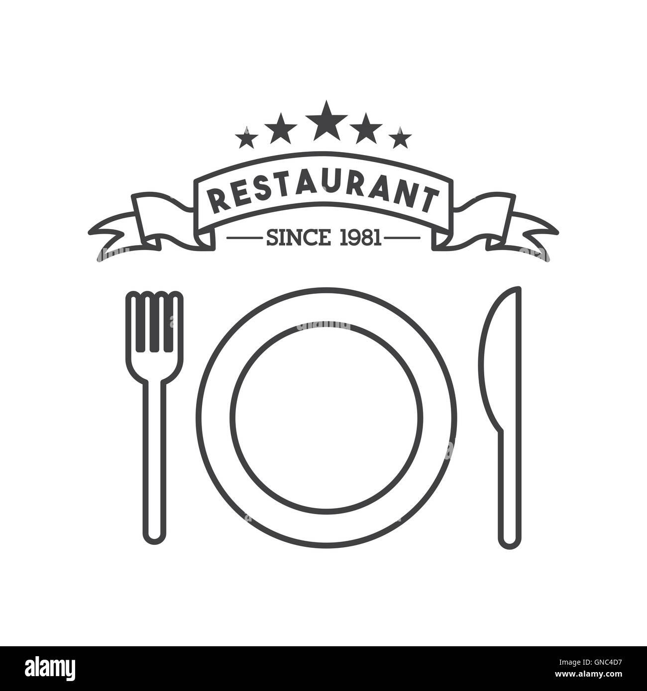 dish and cutlery restaurant menu Stock Vector Image & Art - Alamy