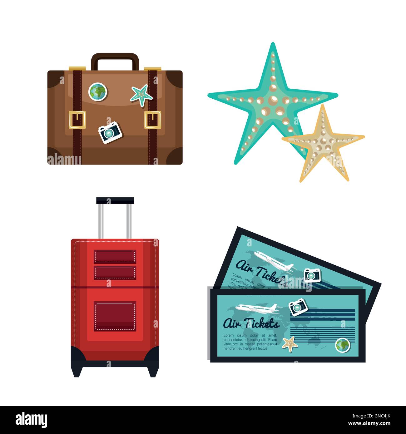 travel set equipment isolated icons Stock Vector Image & Art - Alamy