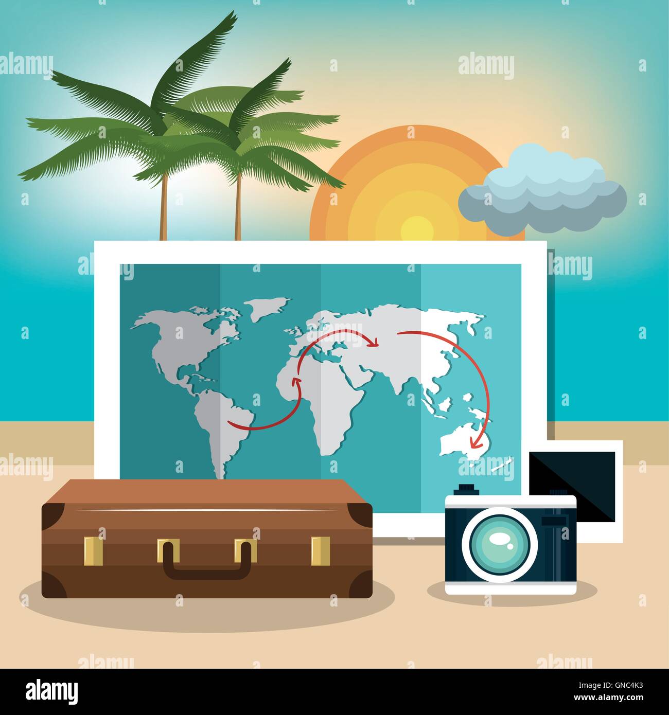 travel set equipment isolated icons Stock Vector Image & Art - Alamy