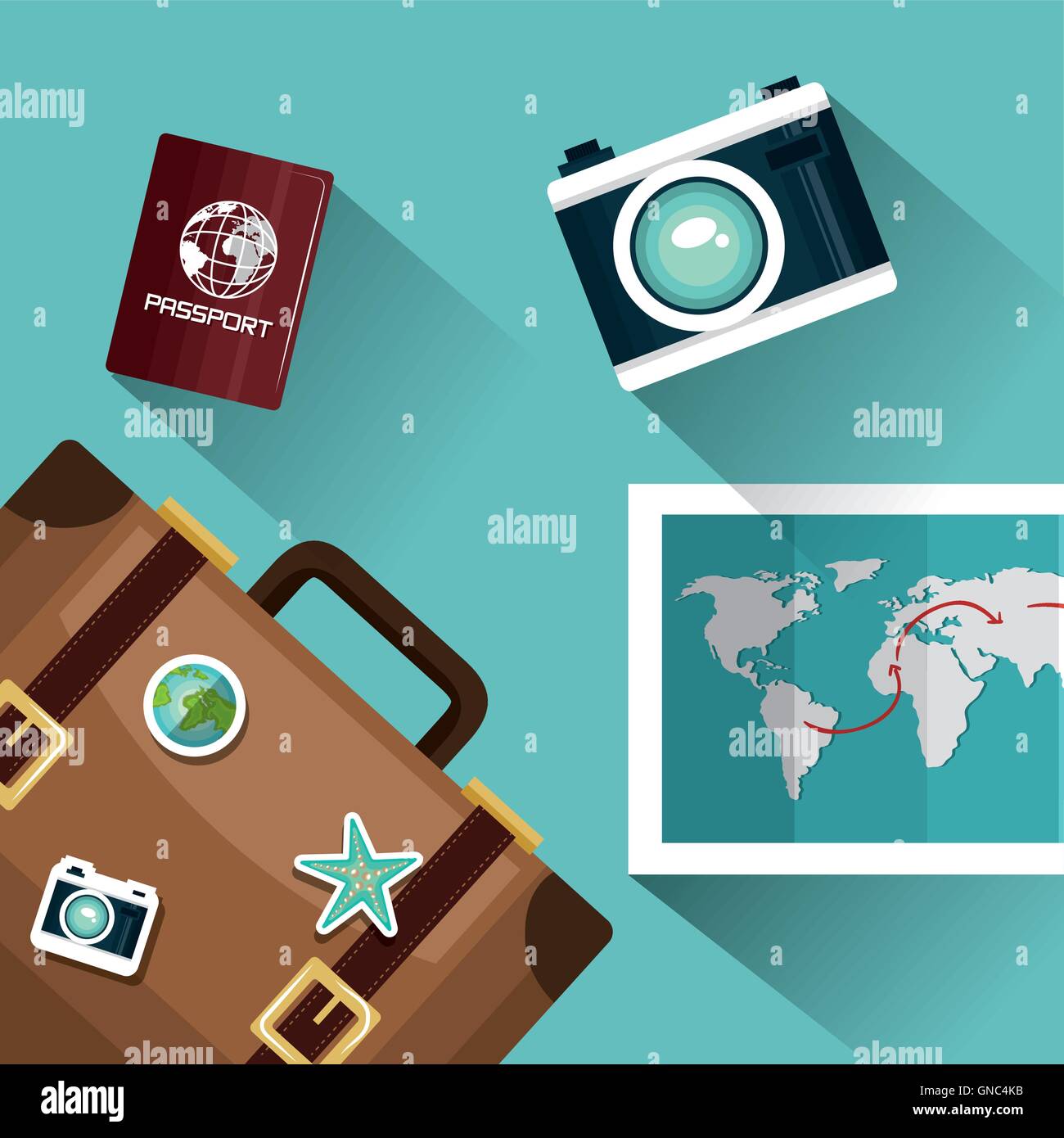 travel set equipment isolated icons Stock Vector Image & Art - Alamy
