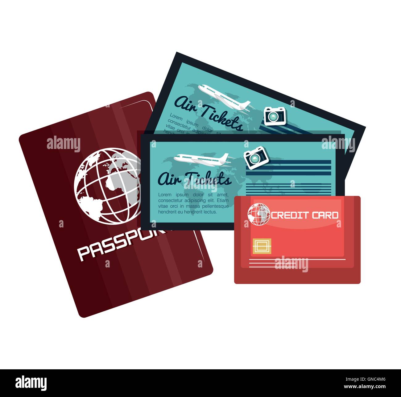 travel set equipment isolated icons Stock Vector Image & Art - Alamy