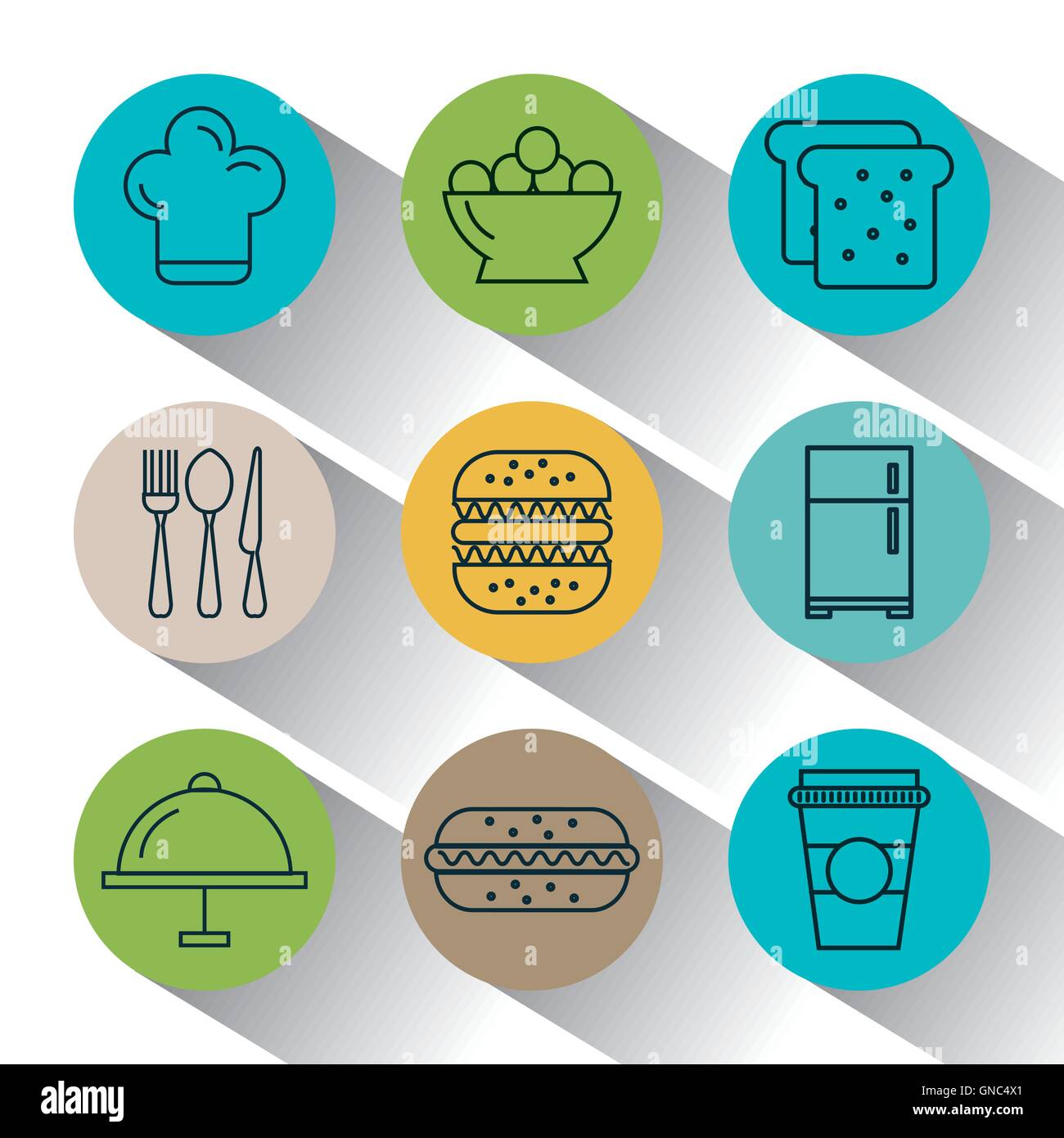 kitchen utensils and food isolated icons Stock Vector Image & Art - Alamy