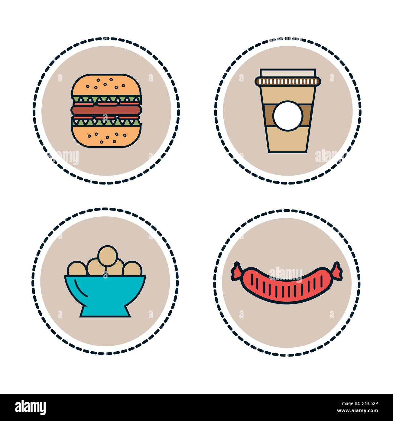 set line food icons isolated Stock Vector Image & Art - Alamy
