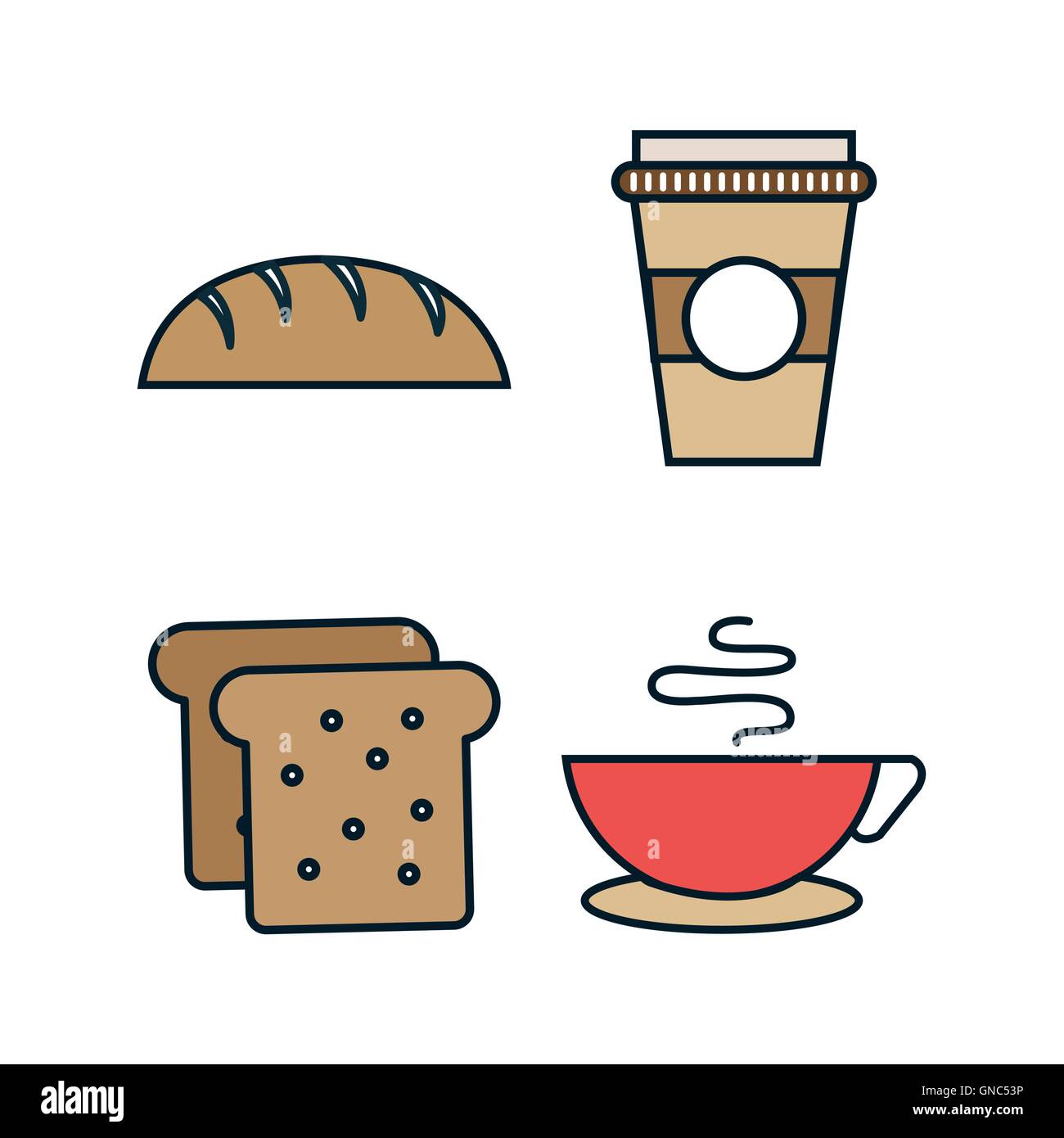set food line isolated icons Stock Vector Image & Art - Alamy