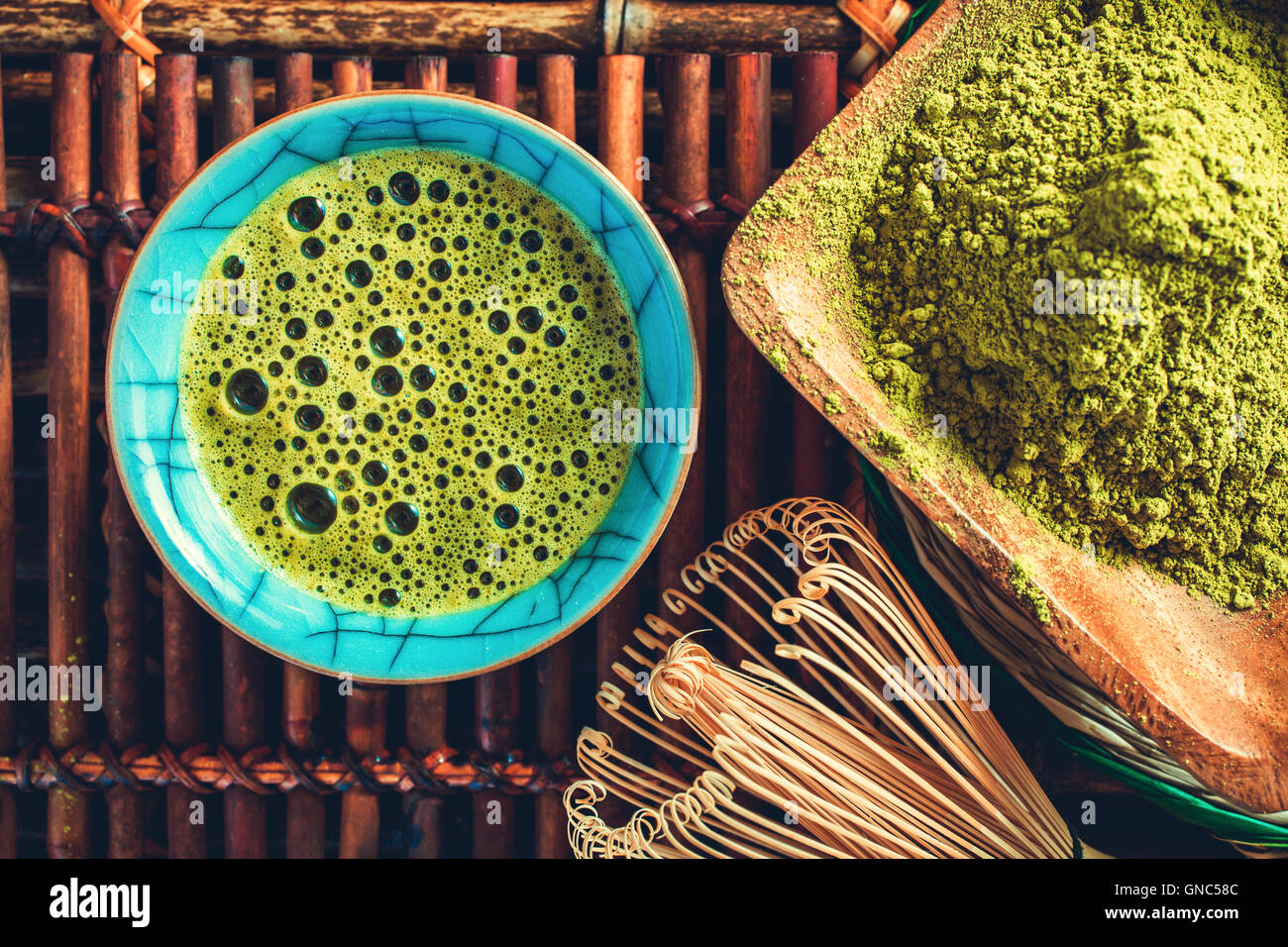 Matcha tea cuo above Stock Photo - Alamy