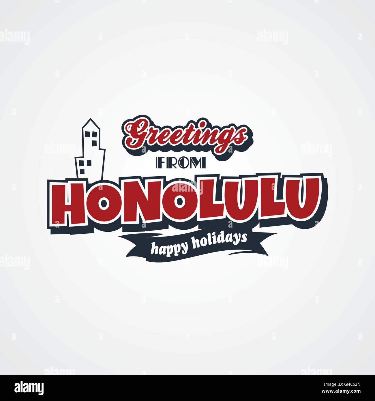 honolulu vacation greetings theme Stock Vector