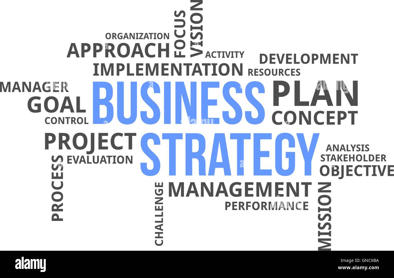 word cloud - business strategy Stock Vector