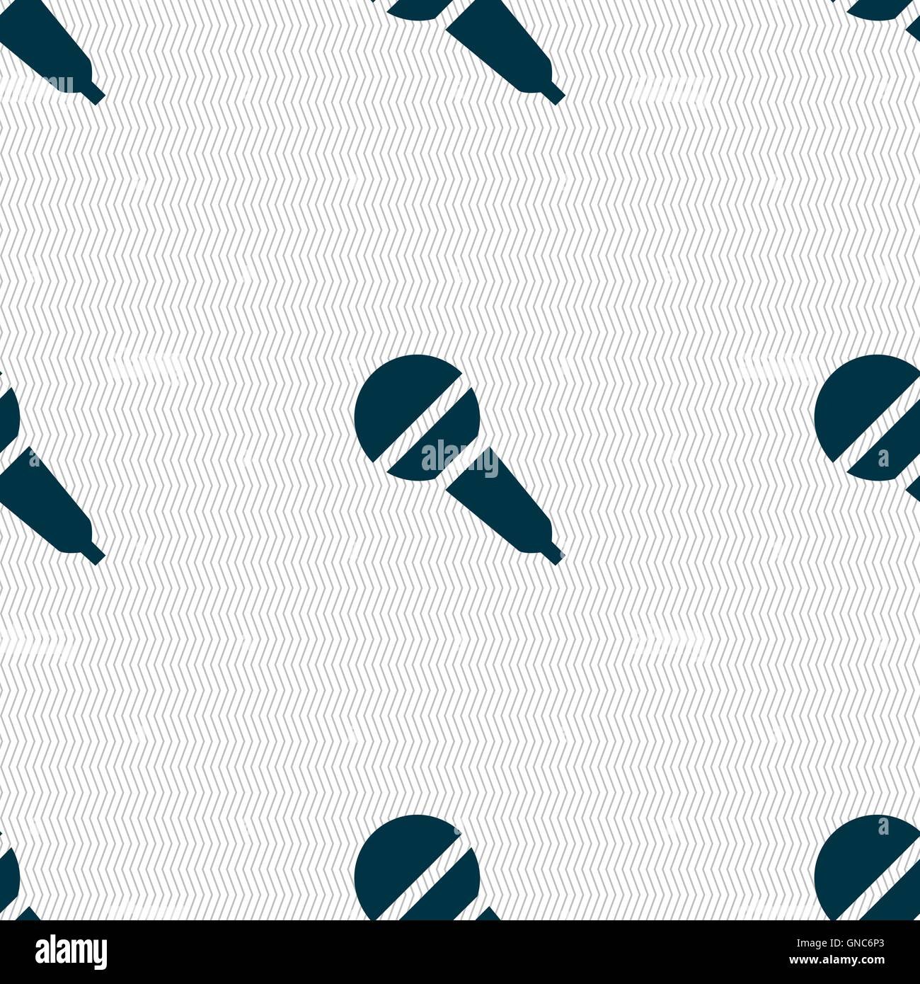 Microphone icon sign. Seamless pattern with geometric texture. Vector ...