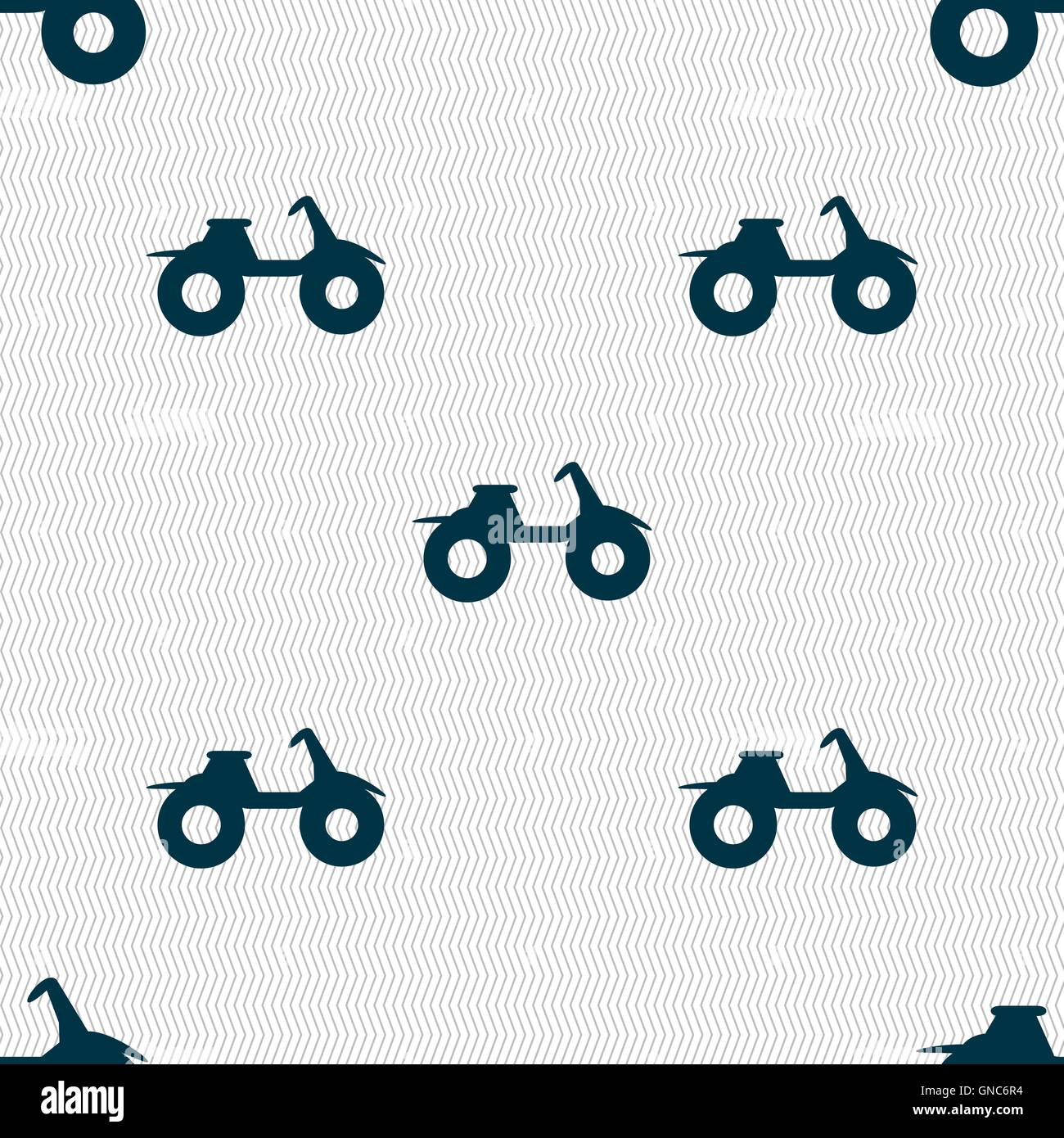 ATV icon sign. Seamless pattern with geometric texture. Vector Stock Vector