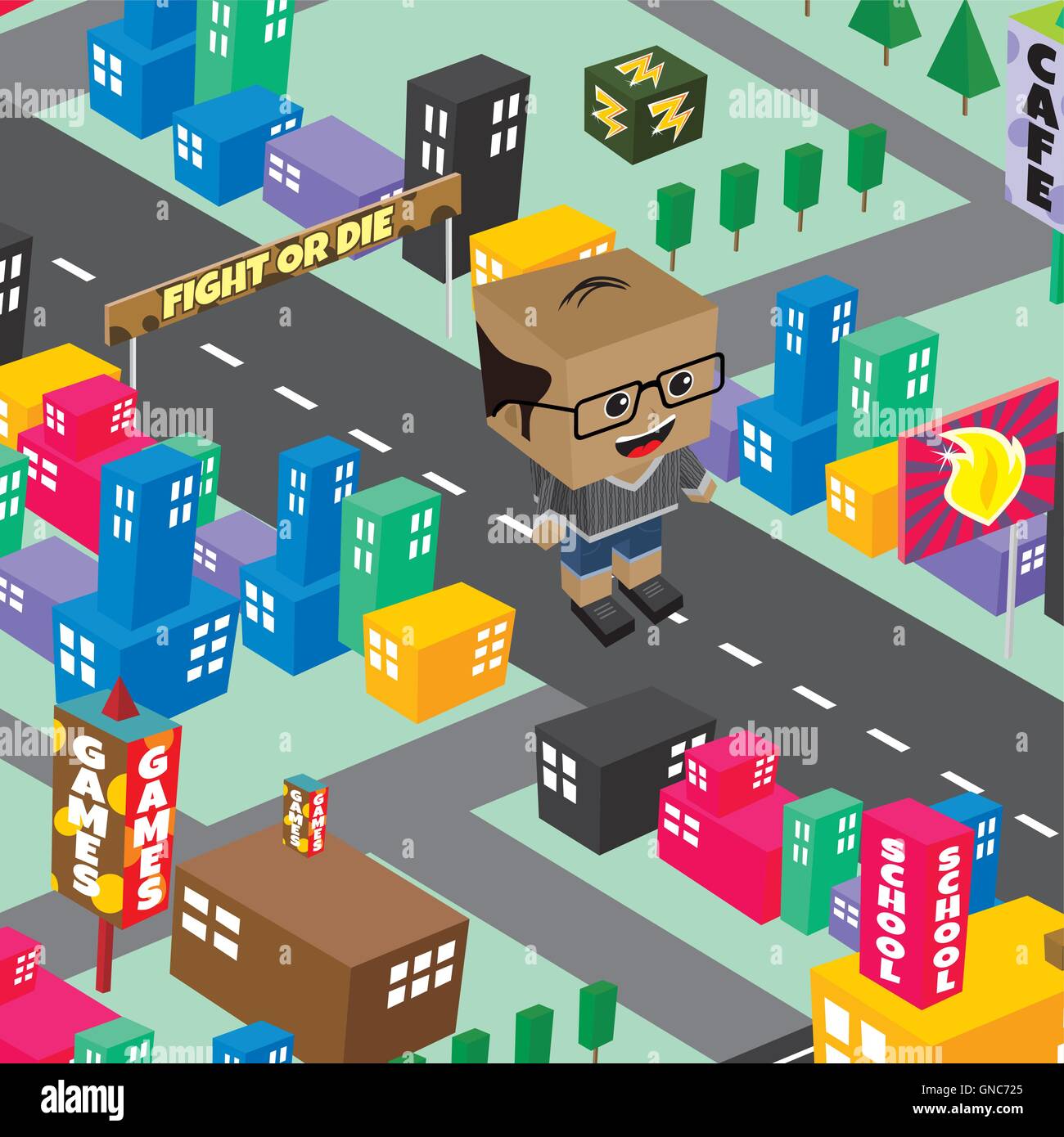 block isometric world cartoon Stock Vector Image & Art Alamy