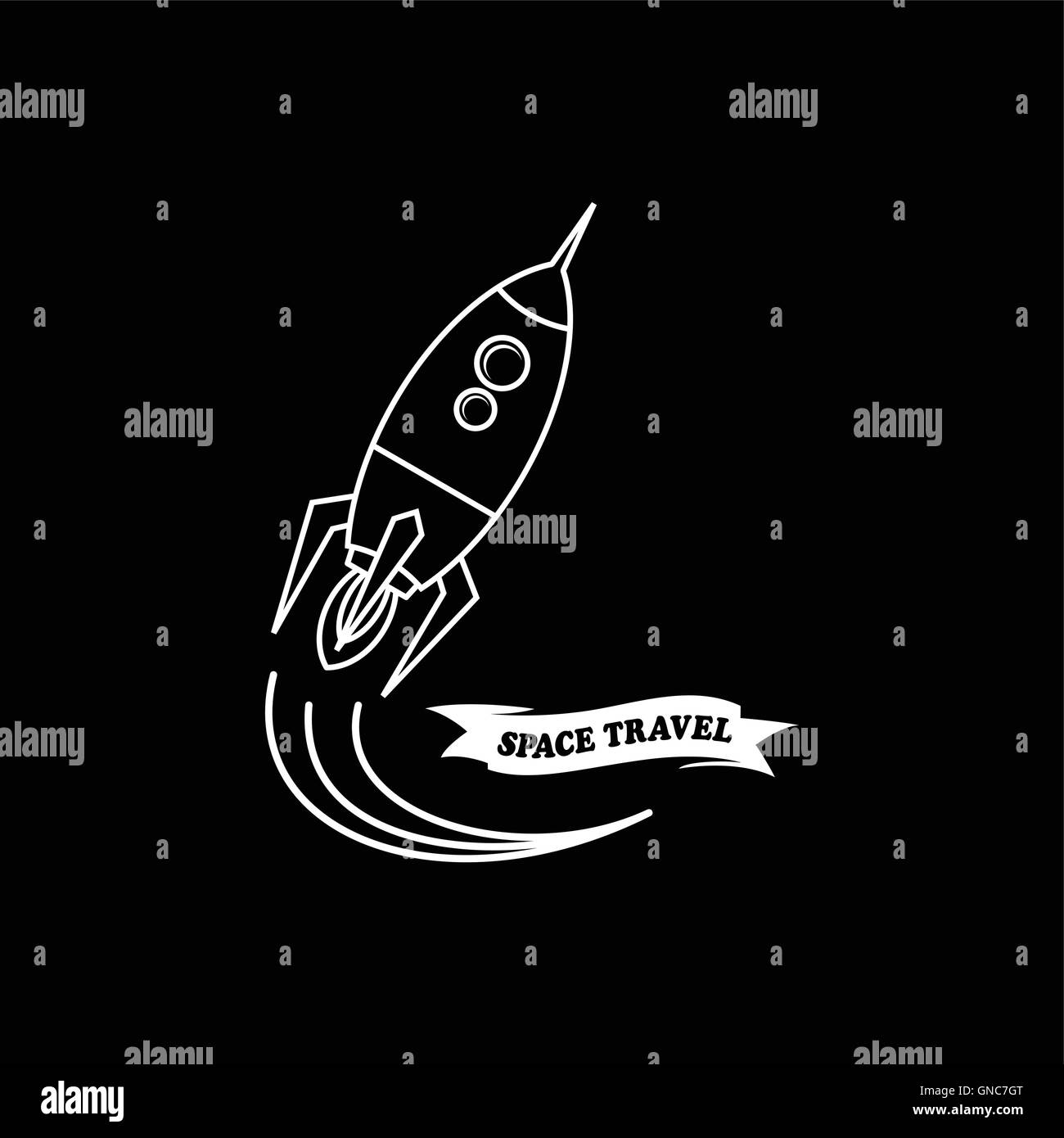 rocket ship launch Stock Vector