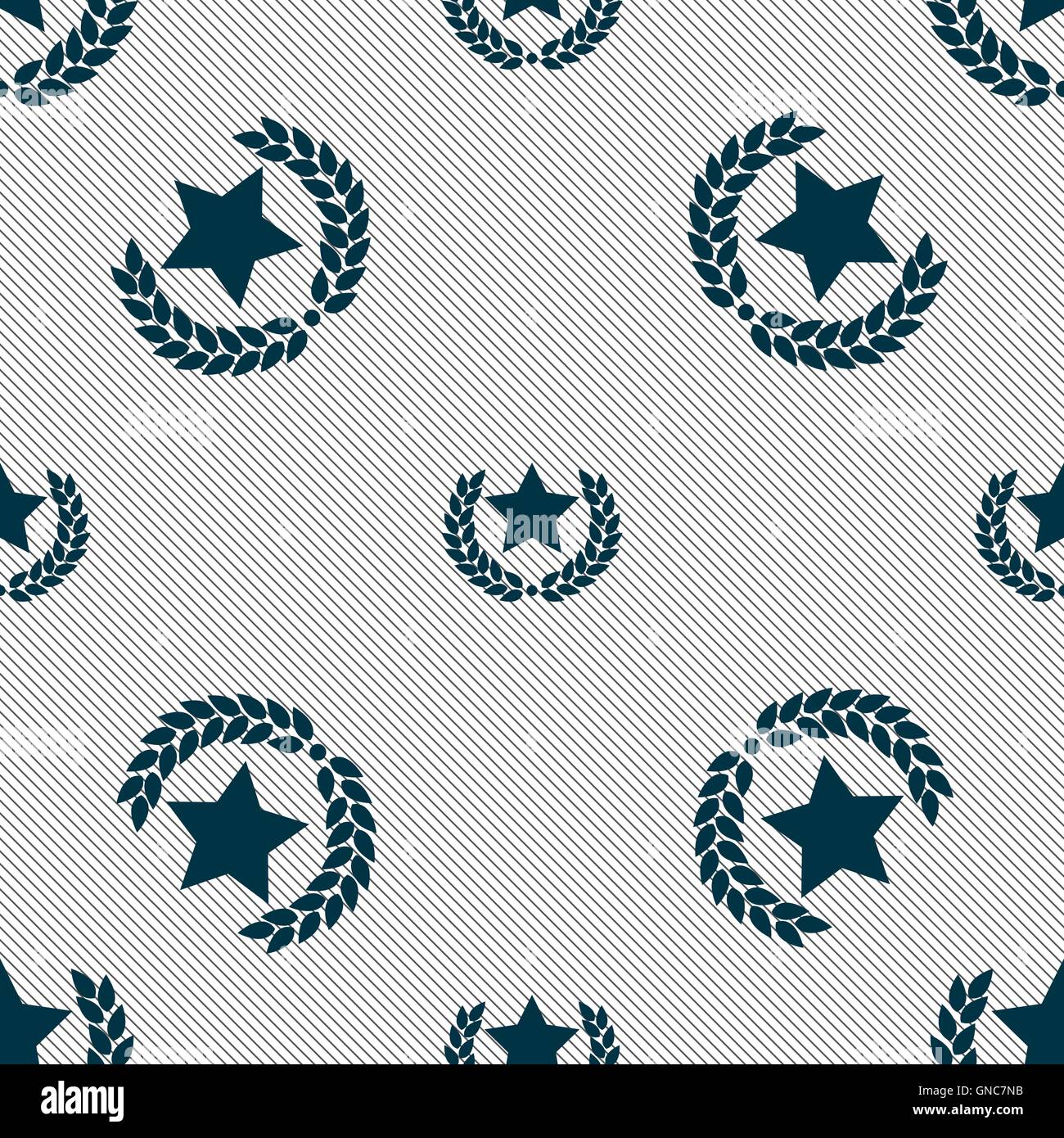 Star award icon sign. Seamless pattern with geometric texture. Vector ...