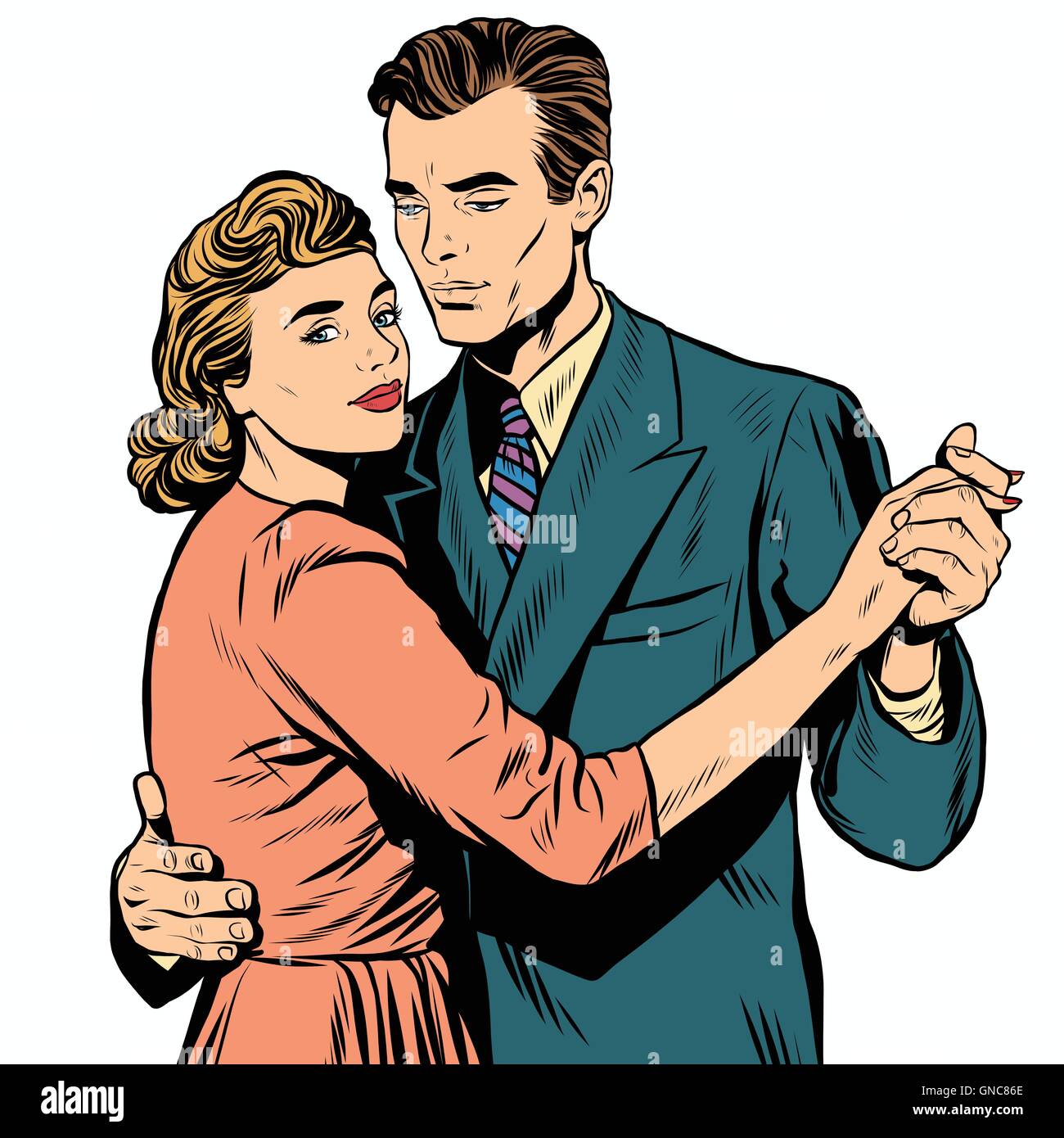 Retro man and woman dancing Stock Vector Image & Art - Alamy