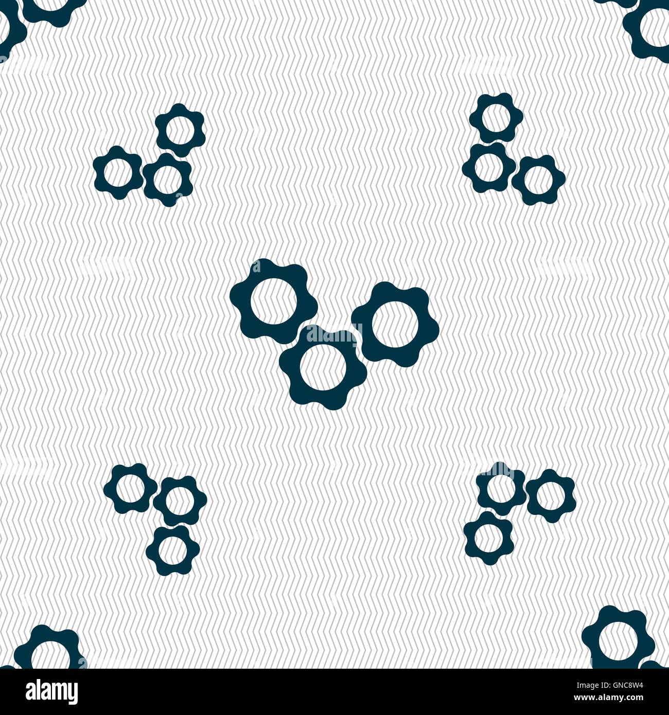gears icon sign. Seamless pattern with geometric texture. Vector Stock ...