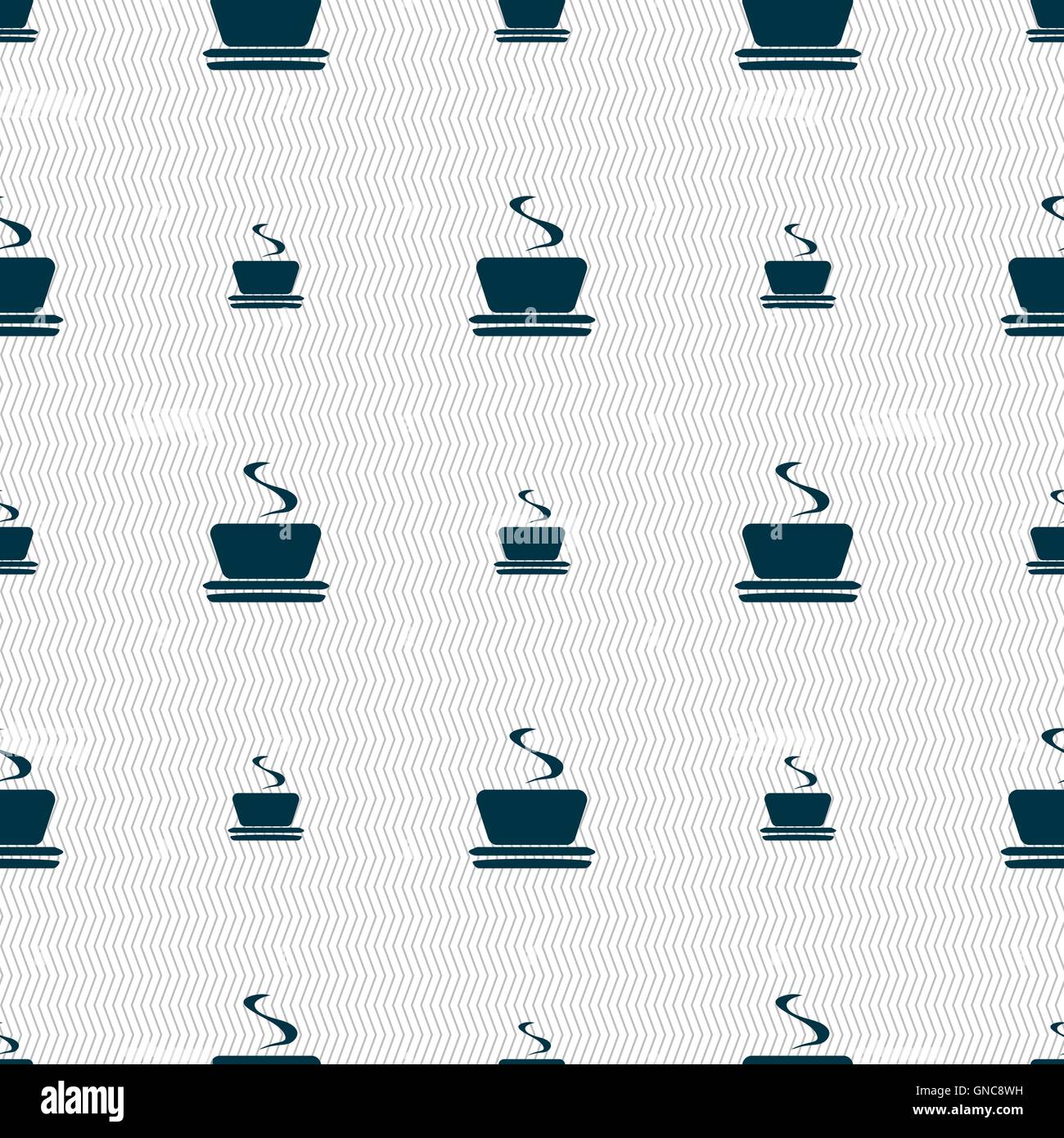 coffee, tea icon sign. Seamless pattern with geometric texture. Vector ...