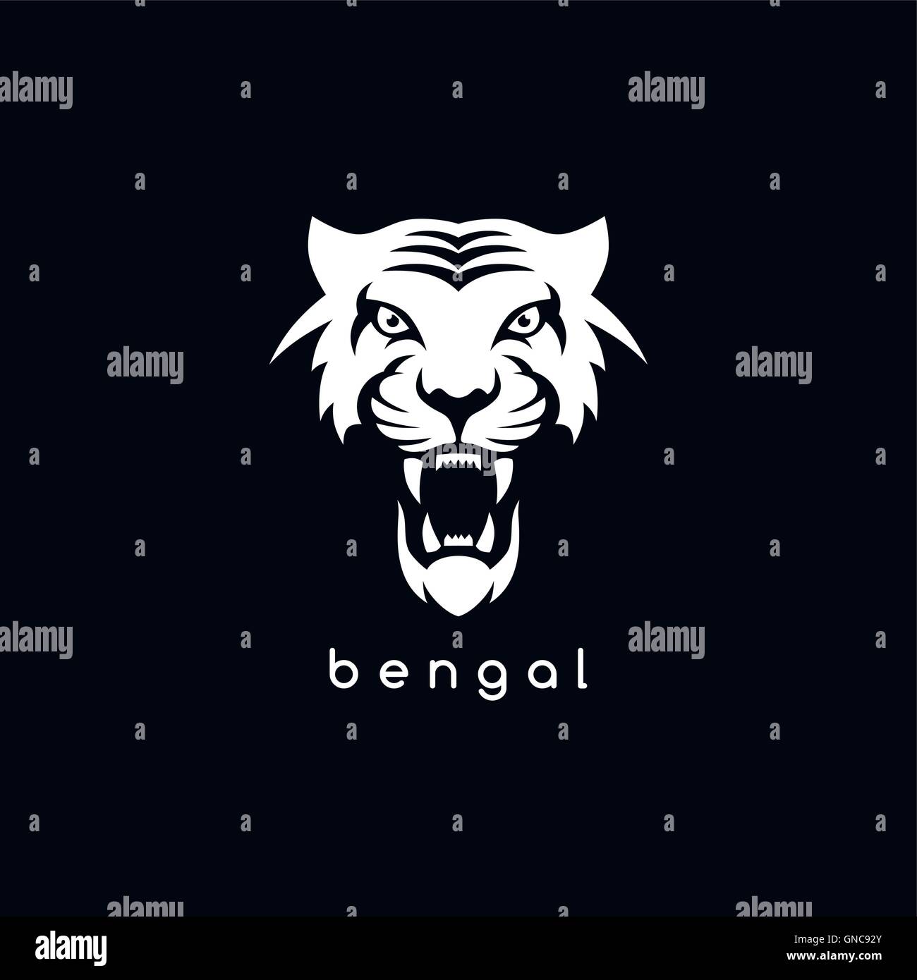 bengal white tiger logotype Stock Vector