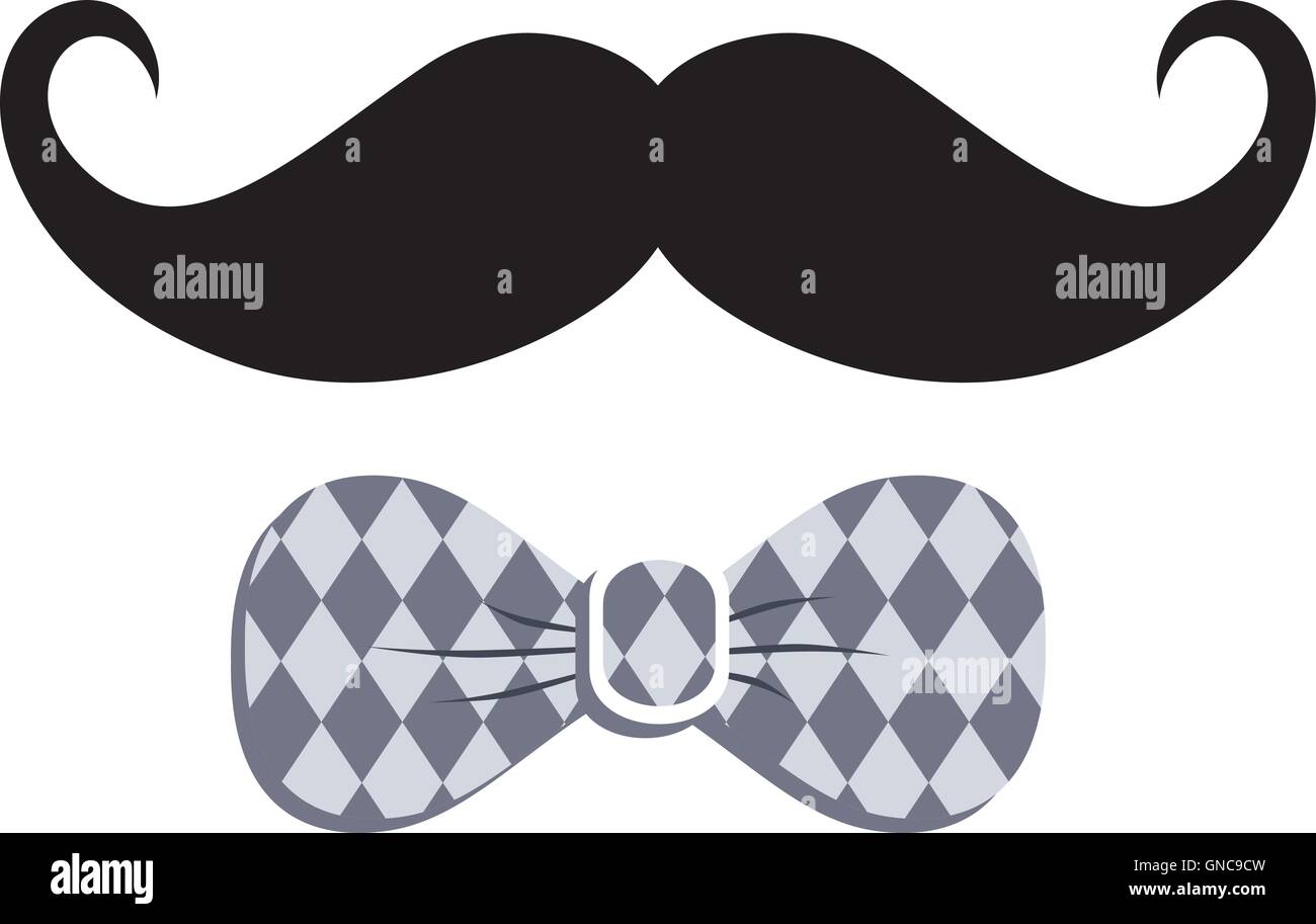 Mustache bow tie Stock Vector Images - Alamy, image size:1300x913