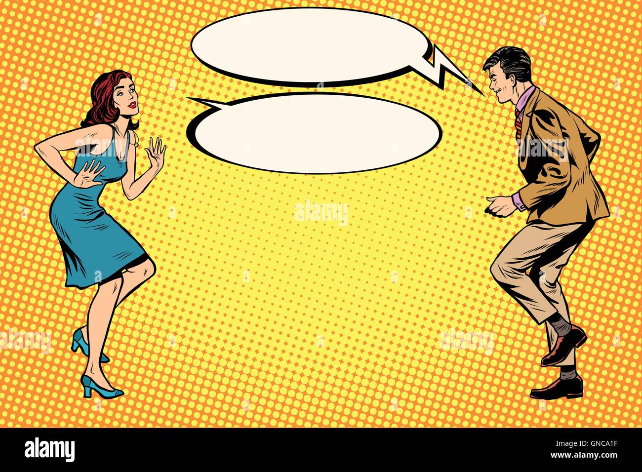 Retro man and woman dancing pop art Stock Vector Image & Art - Alamy