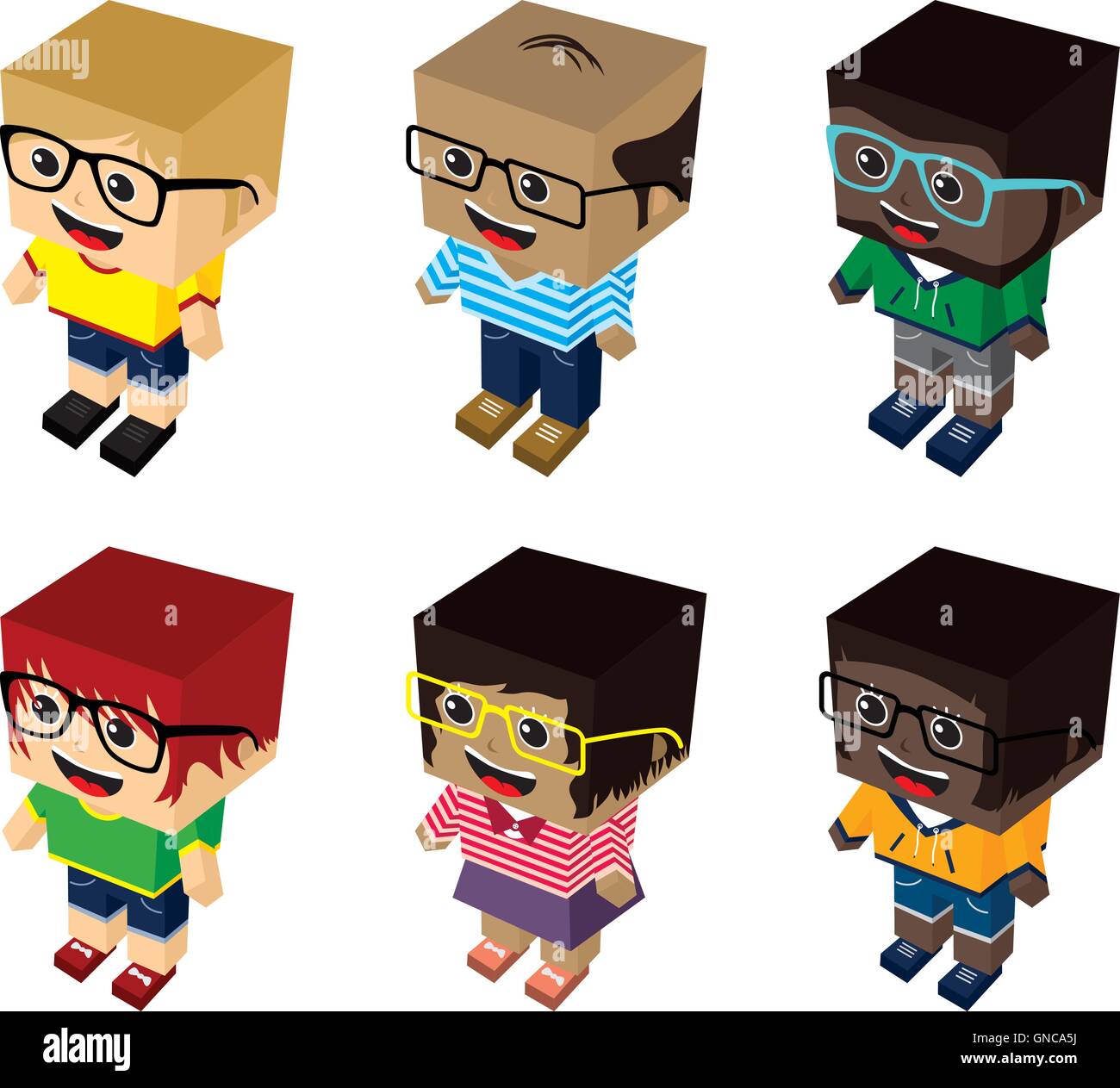 cartoon people isometric Stock Vector Image & Art Alamy