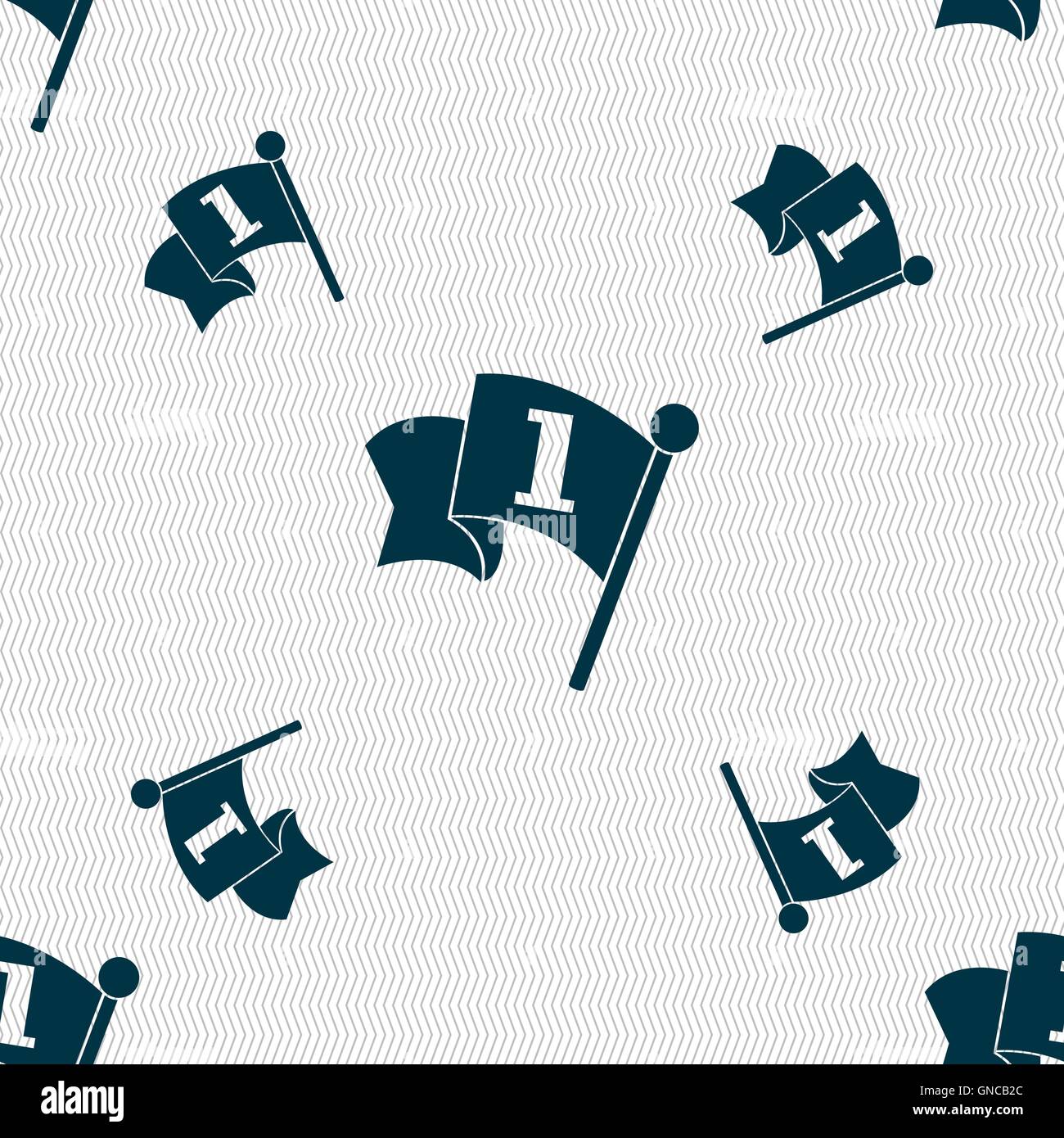 Flag icon sign. Seamless pattern with geometric texture. Vector Stock ...