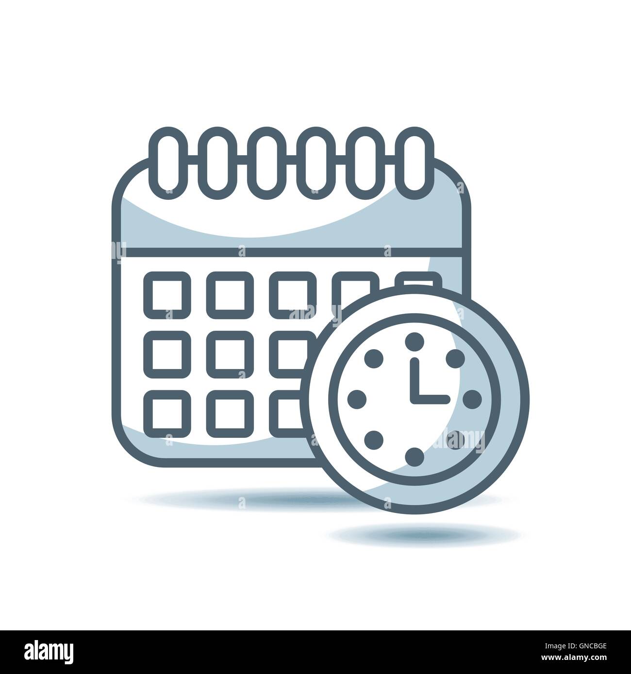 calendar with watch isolated icon Stock Vector Image & Art - Alamy
