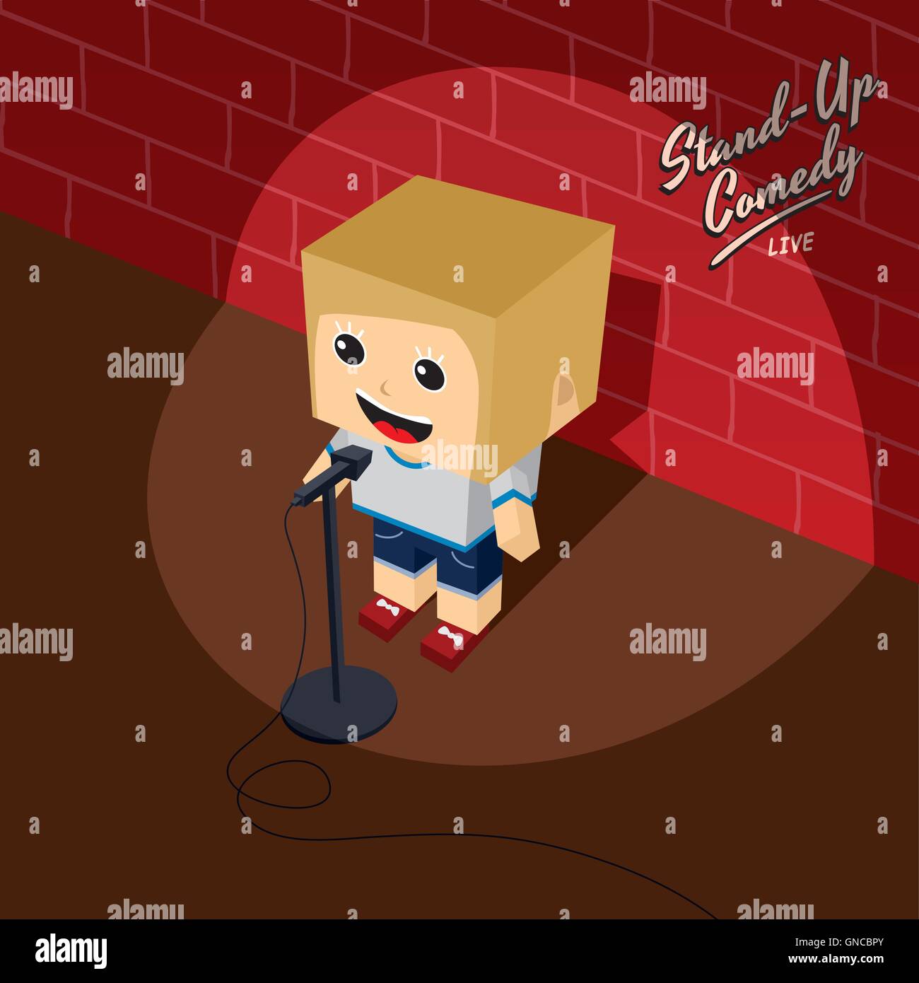stand up comedy isometric block cartoon Stock Vector Image & Art - Alamy