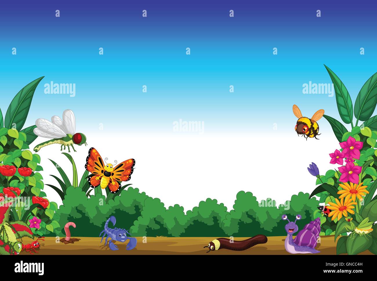 collection of insects in the flower garden Stock Vector Image & Art Alamy