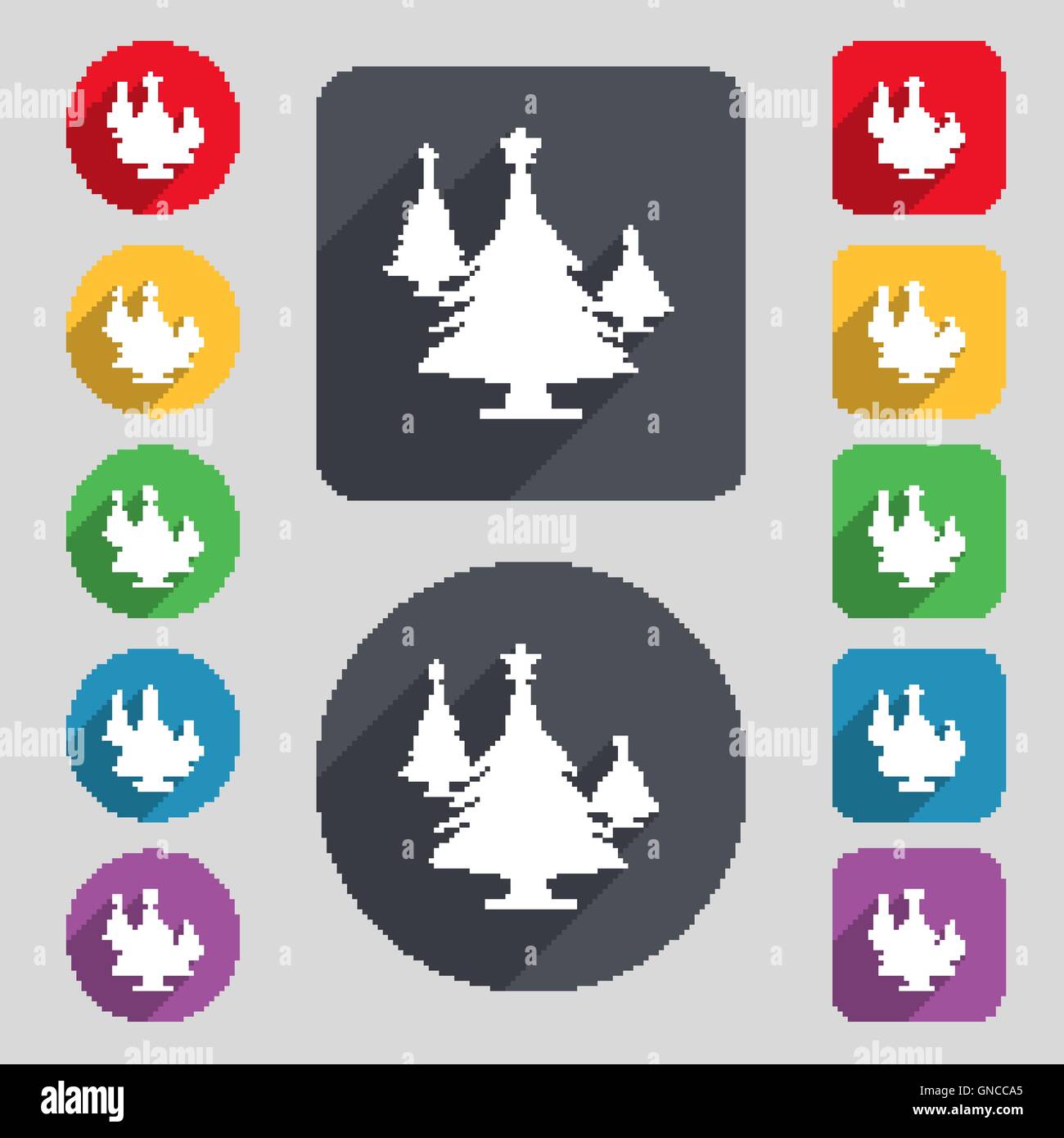 Fir forest icon shadow hi-res stock photography and images - Alamy