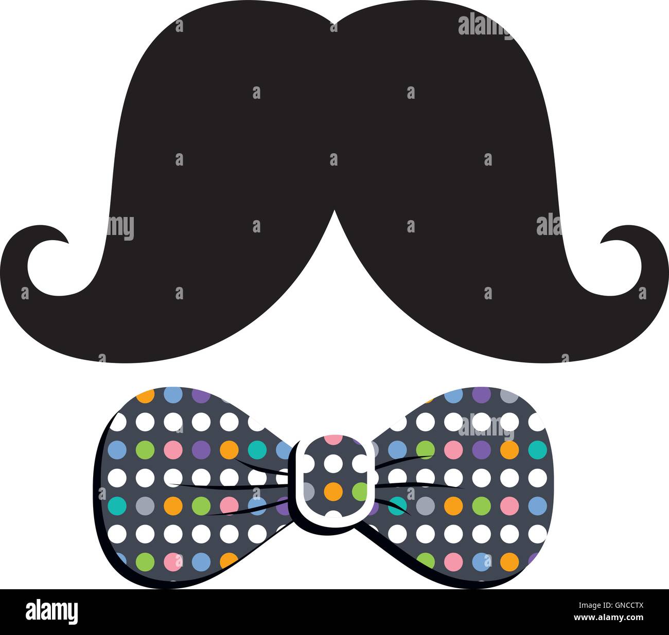 Mustache bow tie Stock Vector Images - Alamy