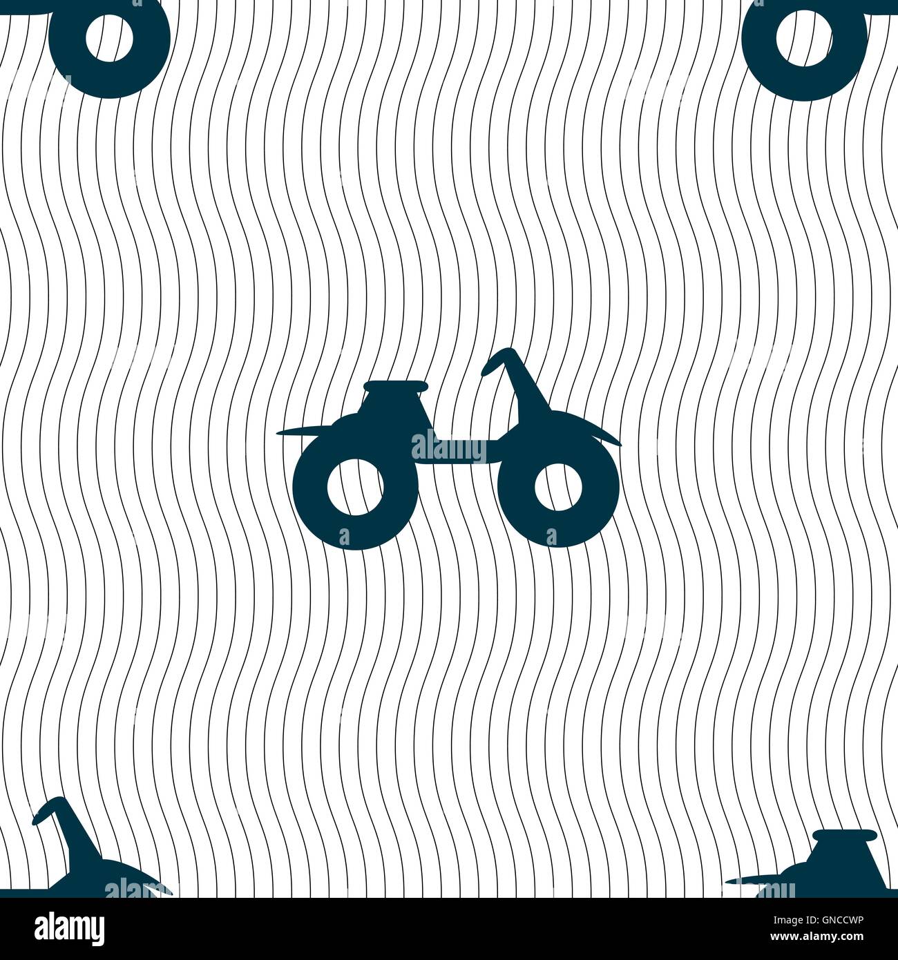 ATV icon sign. Seamless pattern with geometric texture. Vector Stock Vector