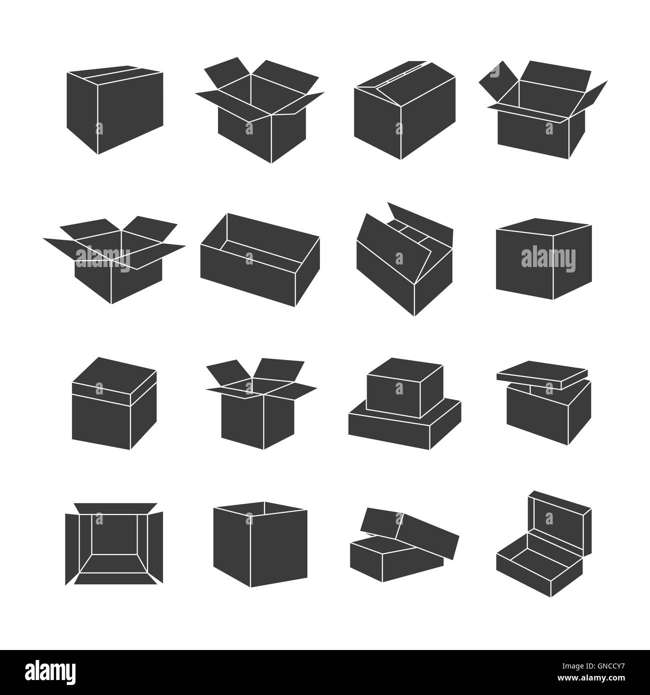Set of icons of boxes, vector illustration Stock Vector Image & Art - Alamy
