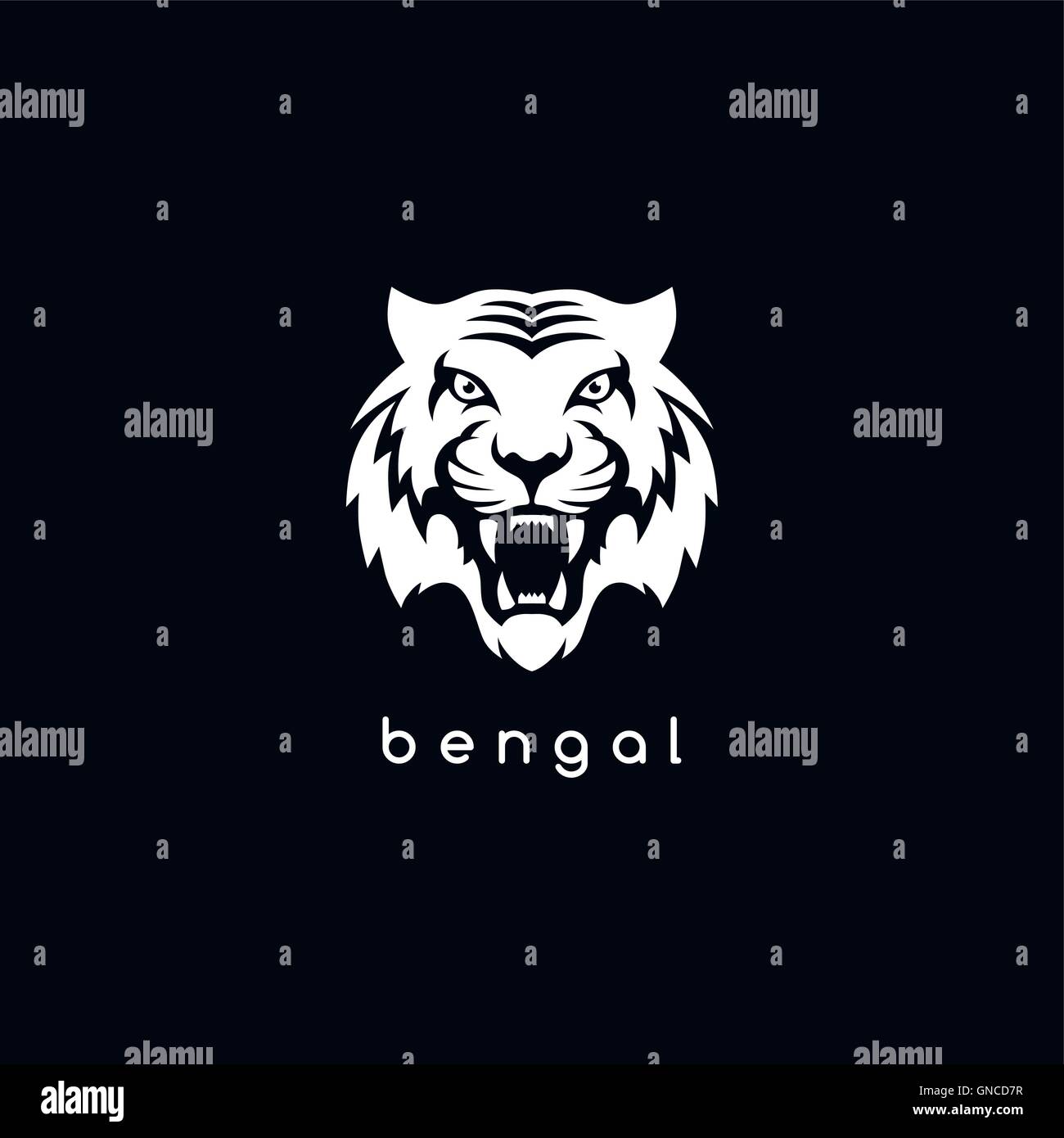 bengal white tiger logotype Stock Vector