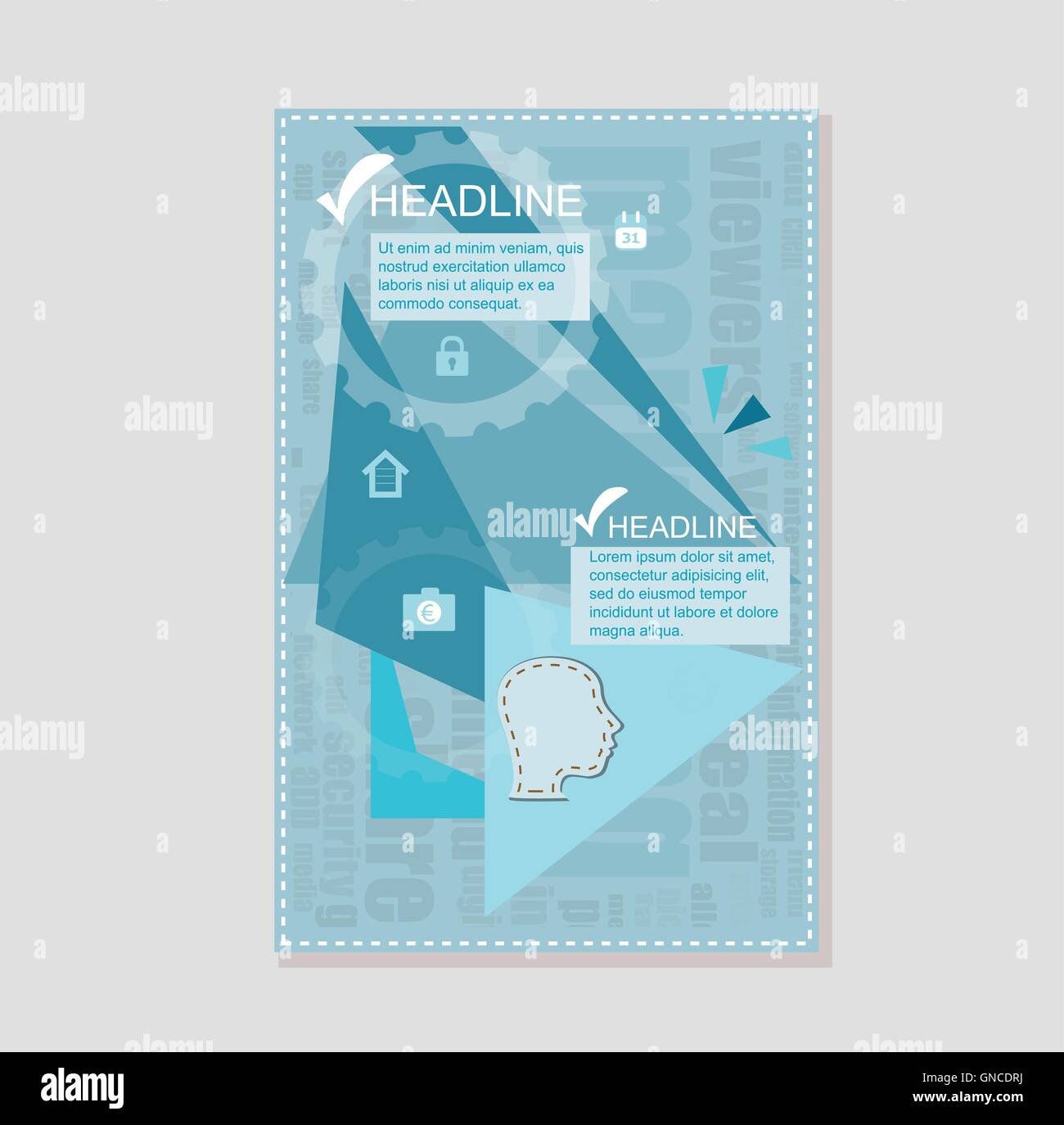 Blue annual report brochure flyer design template vector, Leaflet cover ...