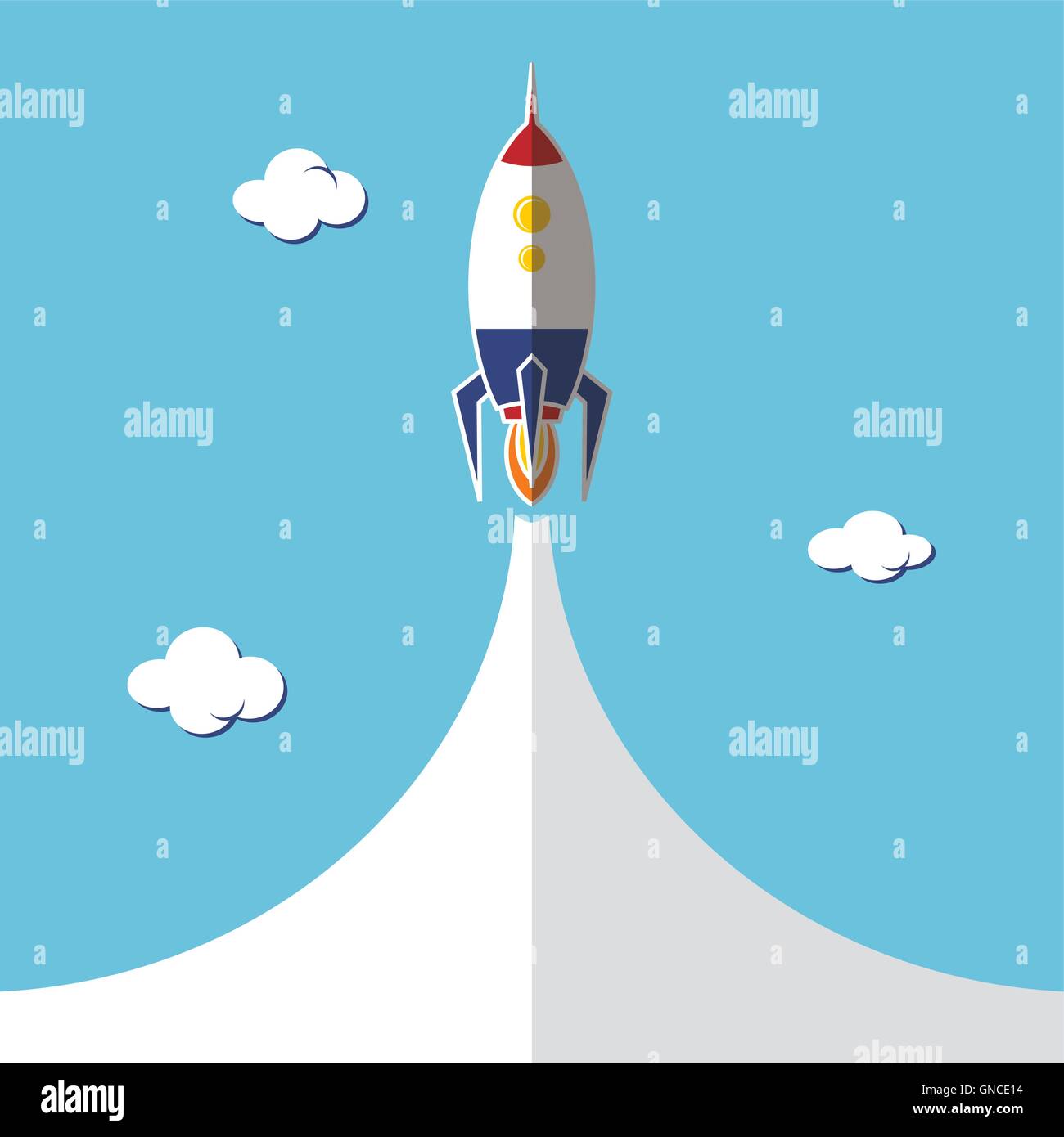 rocket ship launch Stock Vector Image & Art - Alamy