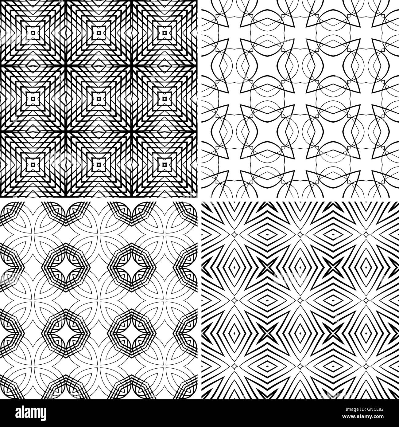 Seamless wallpaper set Black and White Stock Photos & Images - Alamy