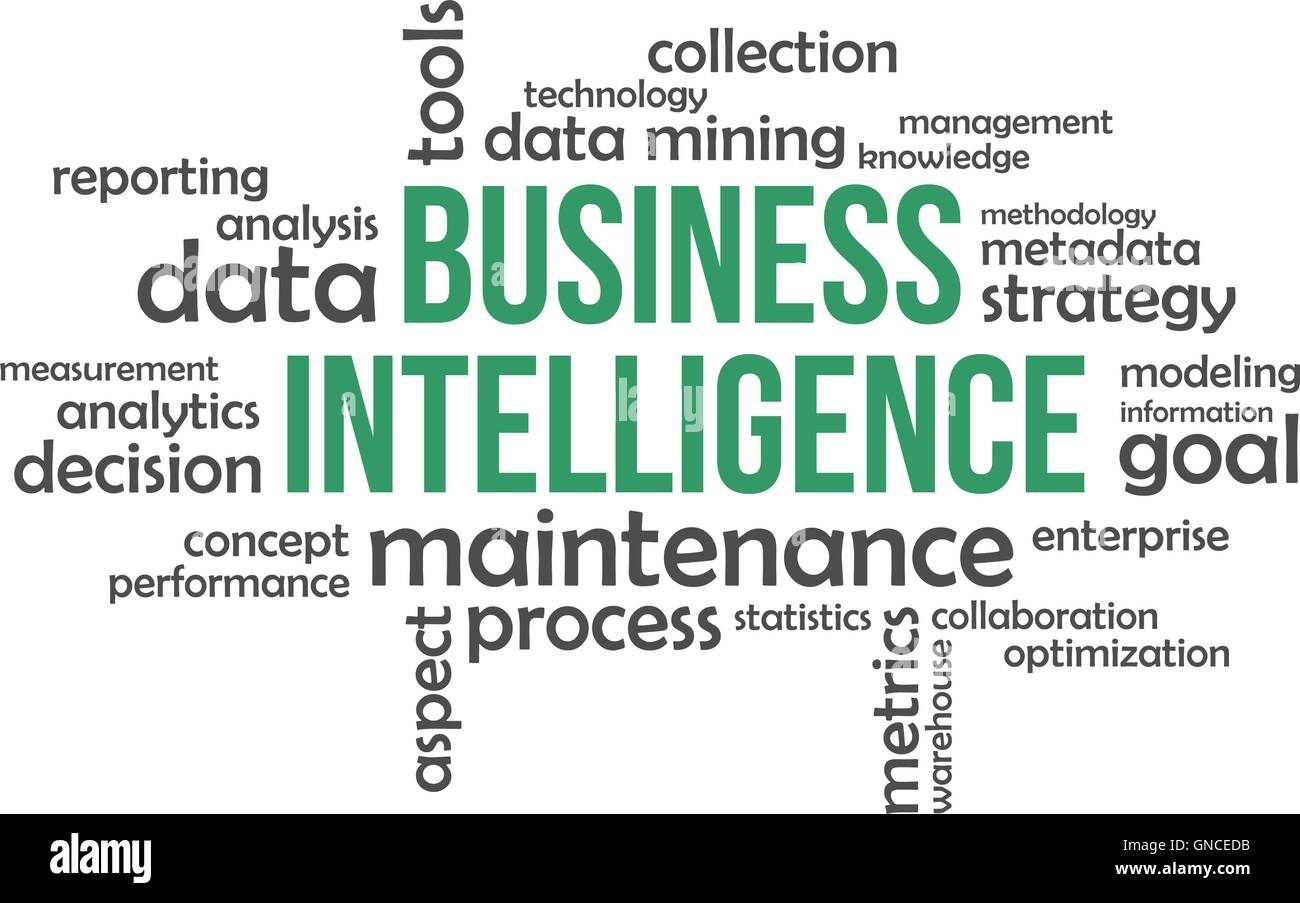 word cloud - business intelligence Stock Vector
