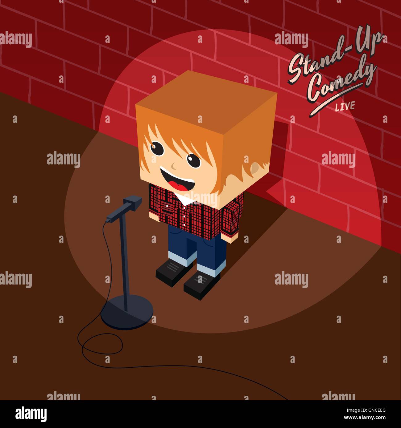 stand up comedy isometric block cartoon Stock Vector Image & Art Alamy