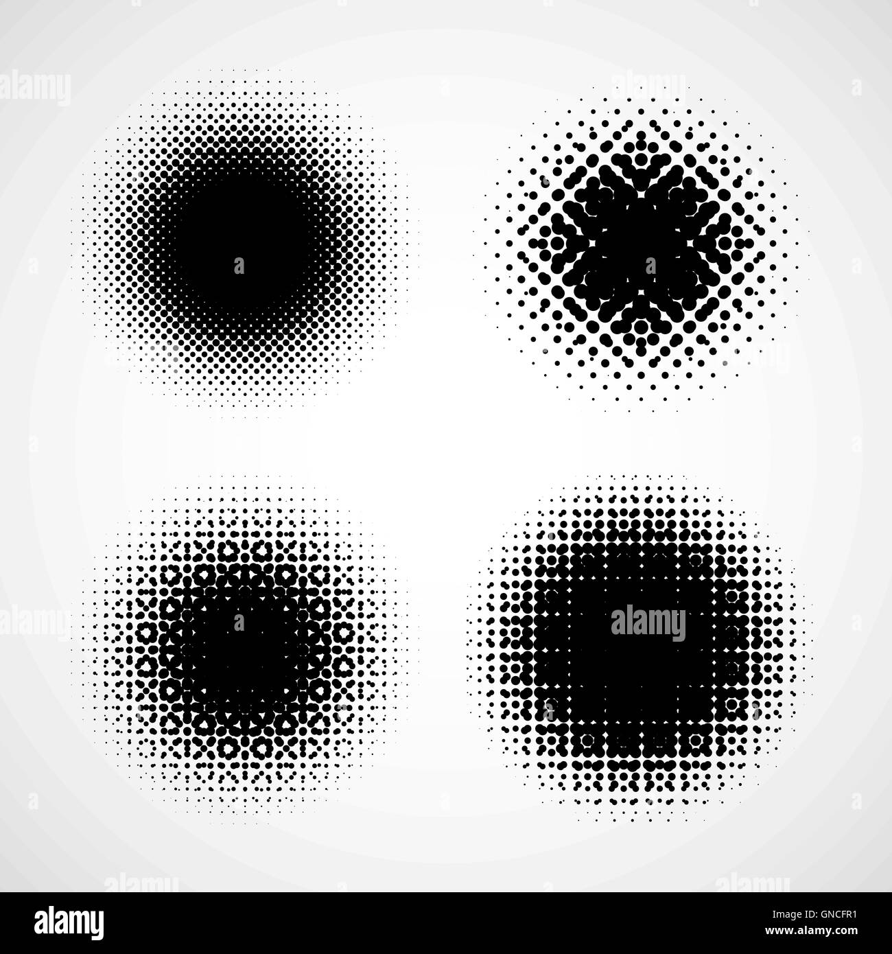 Abstract Halftone Backgrounds. Vector Set of Isolated Modern Design Element Stock Vector